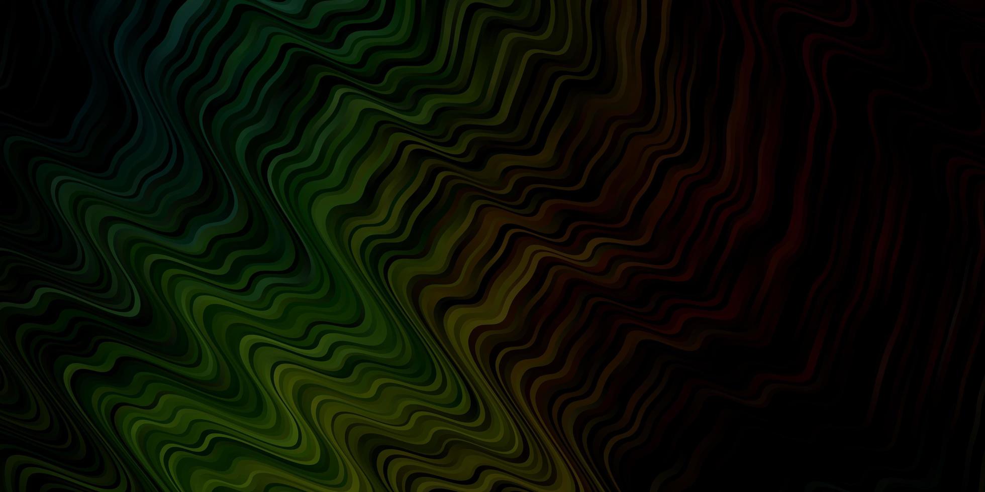 Fondo de vector multicolor oscuro con curvas.