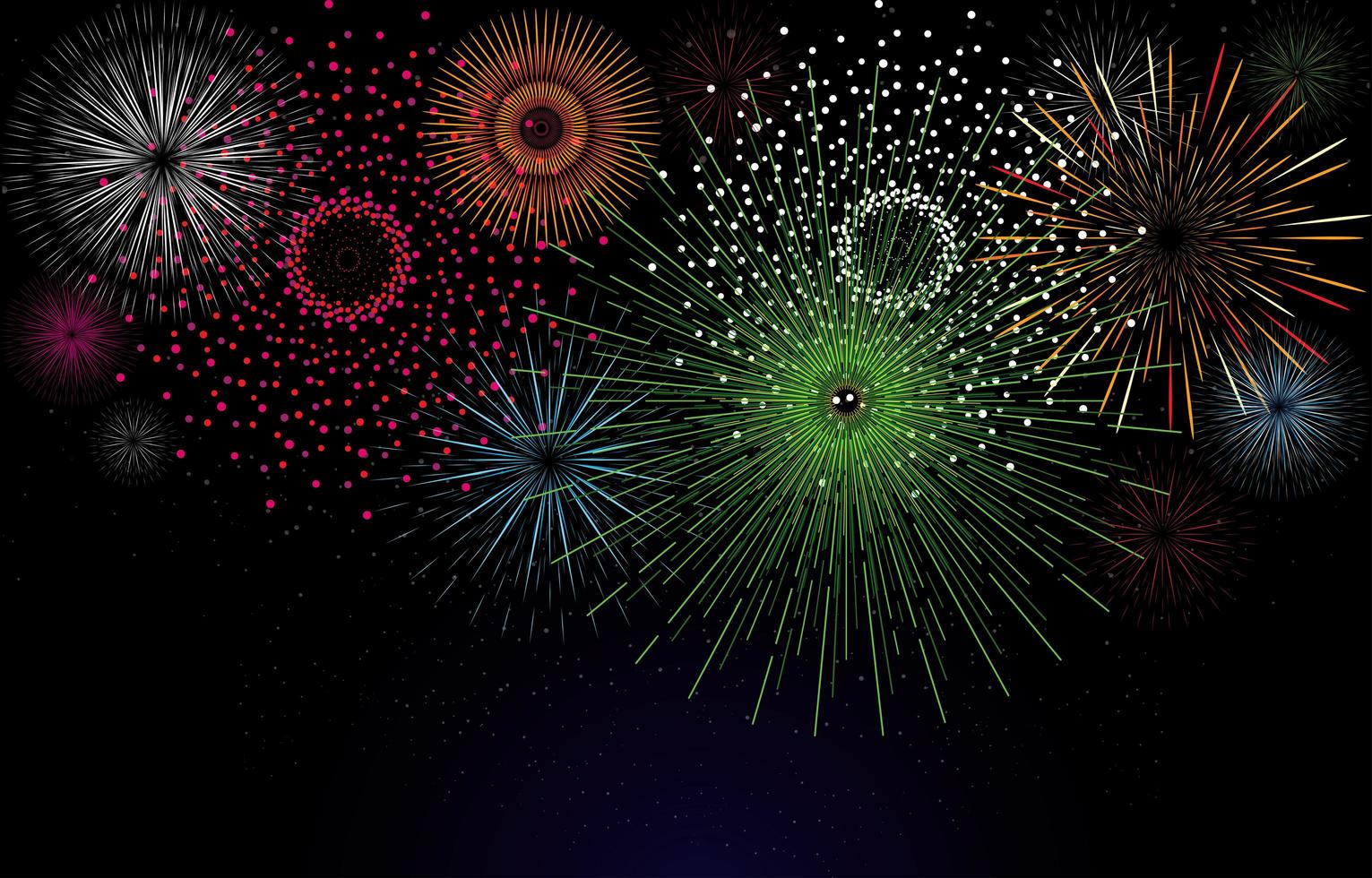 concepto de fondo de celebración de fuegos artificiales simples vector