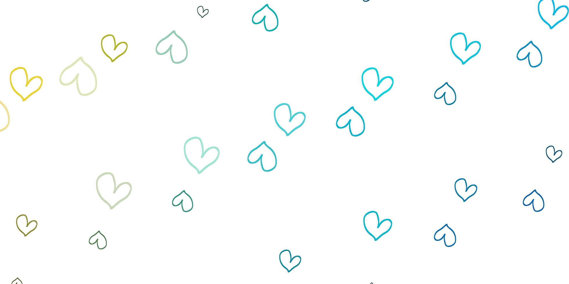 Light Blue, Yellow vector backdrop with sweet hearts.