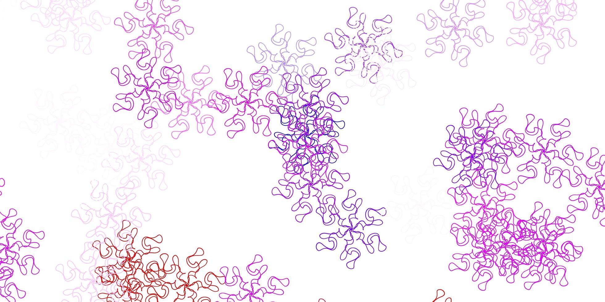 Light blue, red vector doodle background with flowers.