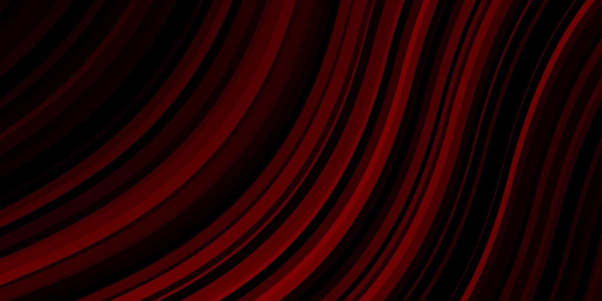 Dark Red vector pattern with curved lines.