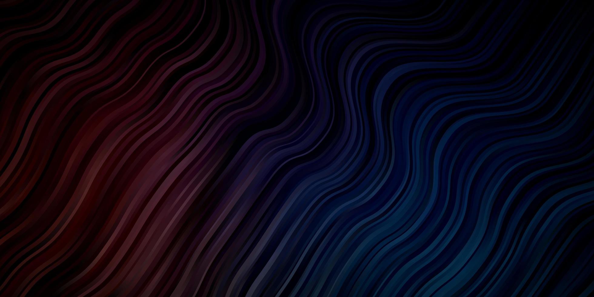 Dark Blue, Red vector background with curves.