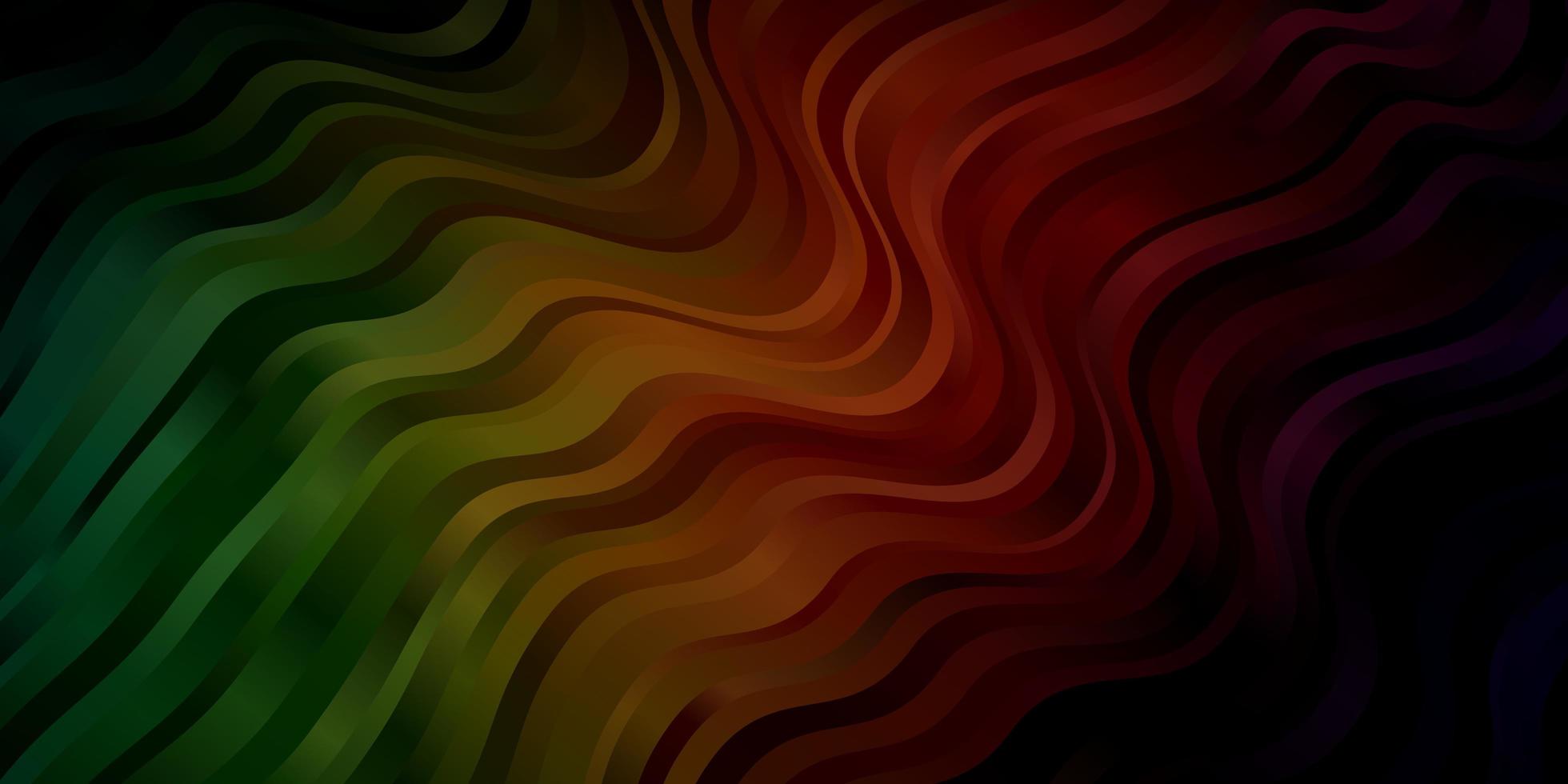 Dark Green, Red vector background with lines.