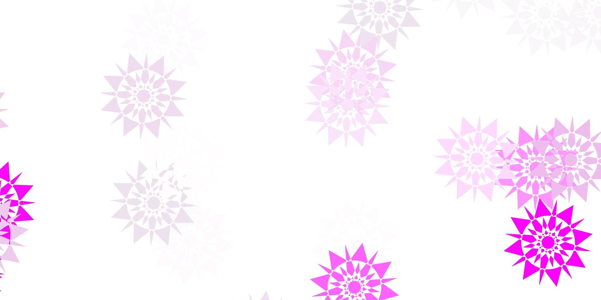 diseño de vector de color púrpura claro con hermosos copos de nieve.