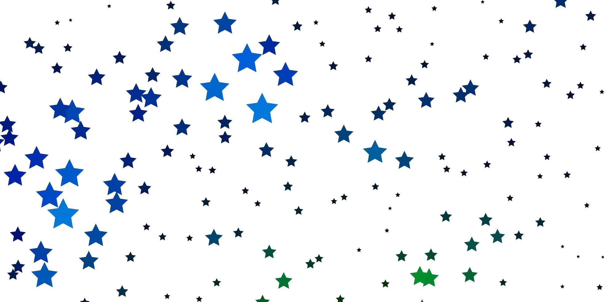 Dark Blue, Green vector background with small and big stars.