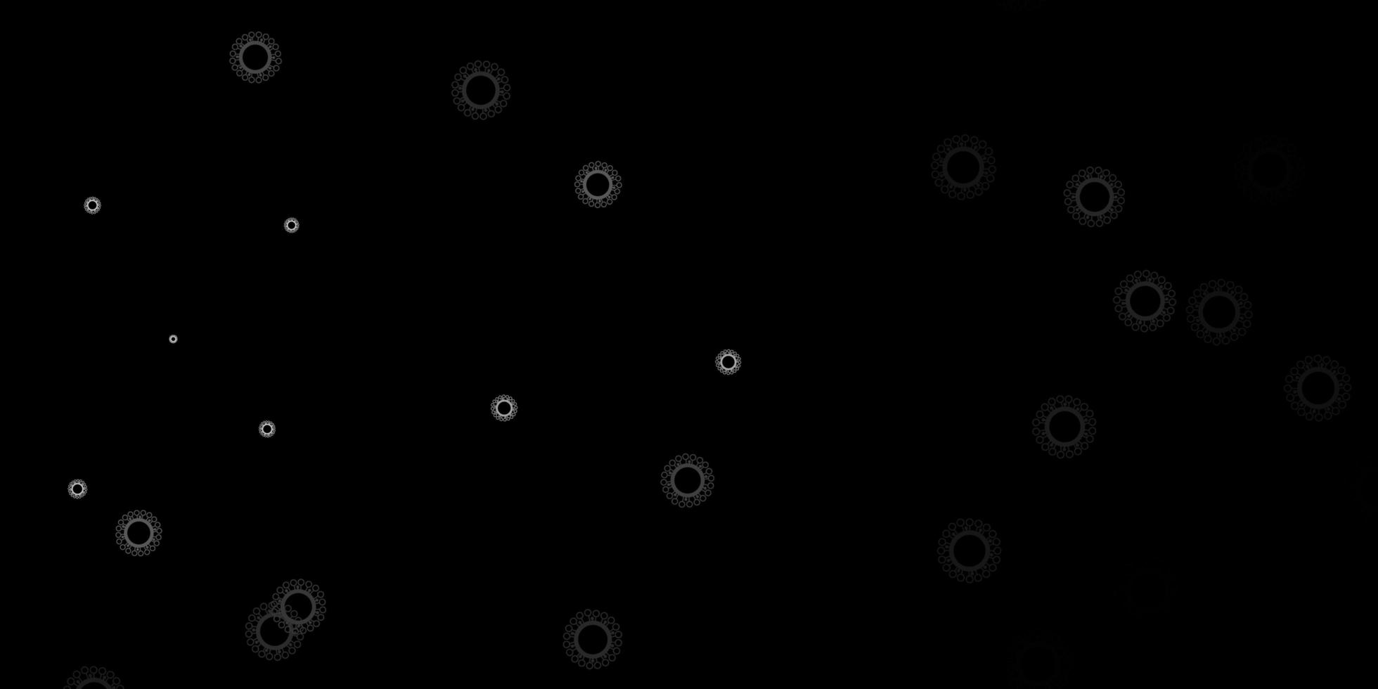 Fondo de vector gris oscuro con símbolos de virus