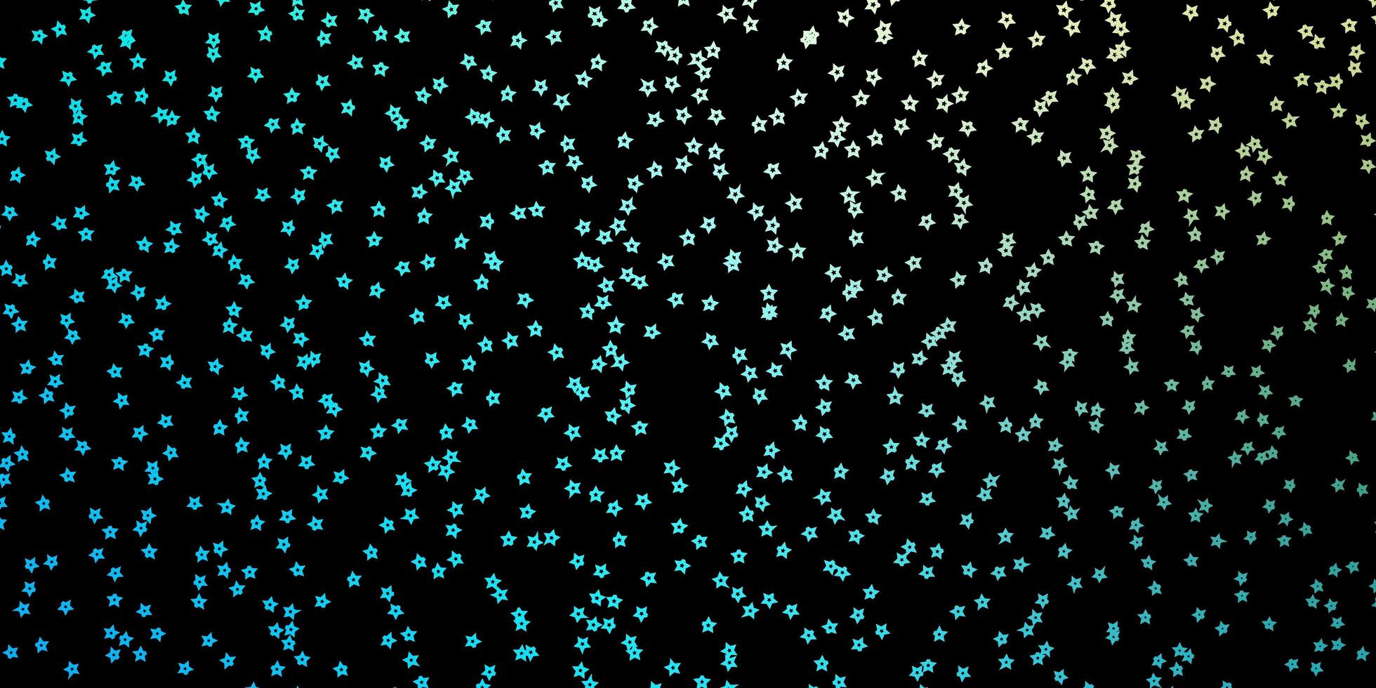 Dark Blue, Green vector background with small and big stars.