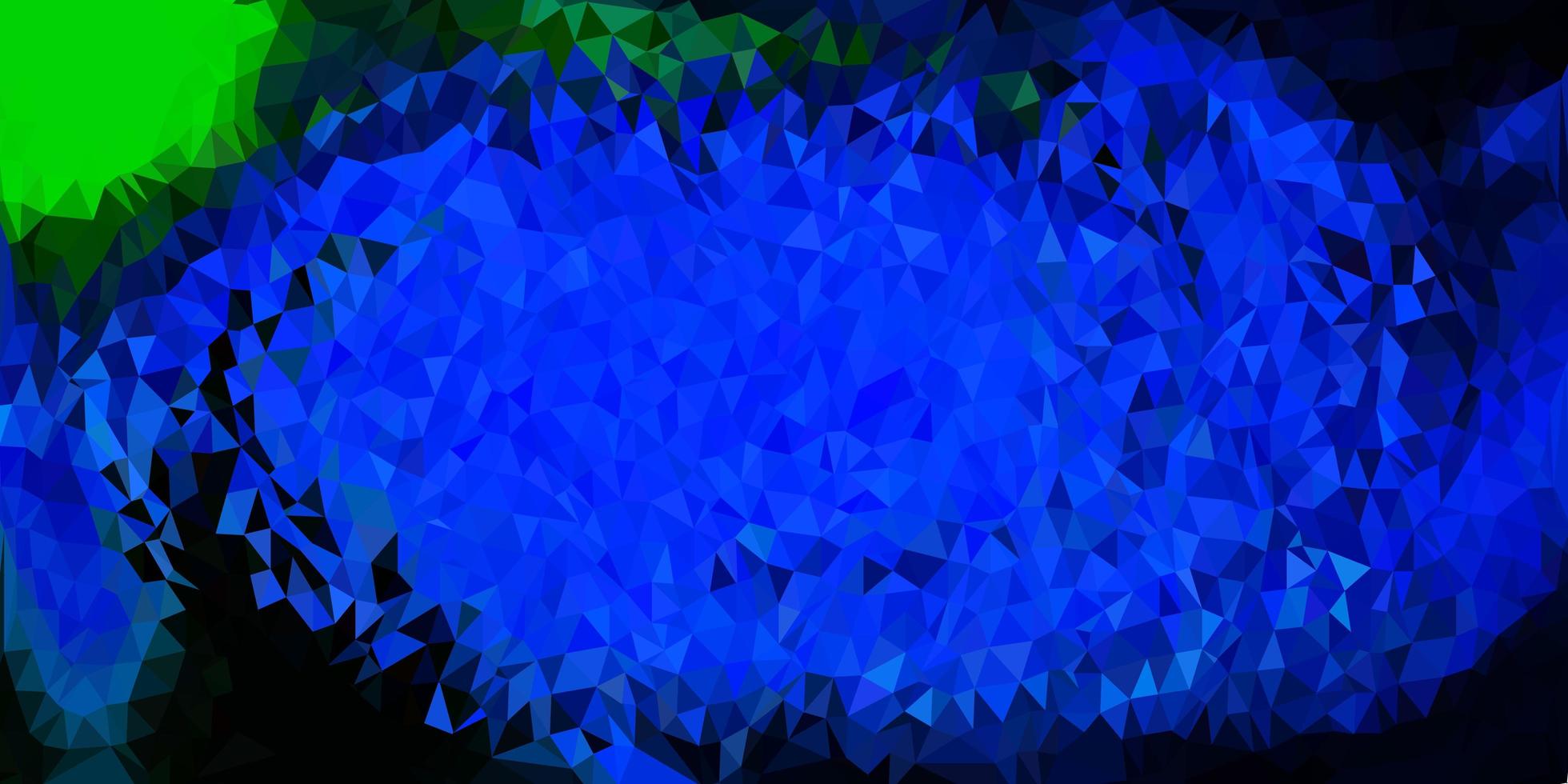 Dark blue, green vector abstract triangle pattern.