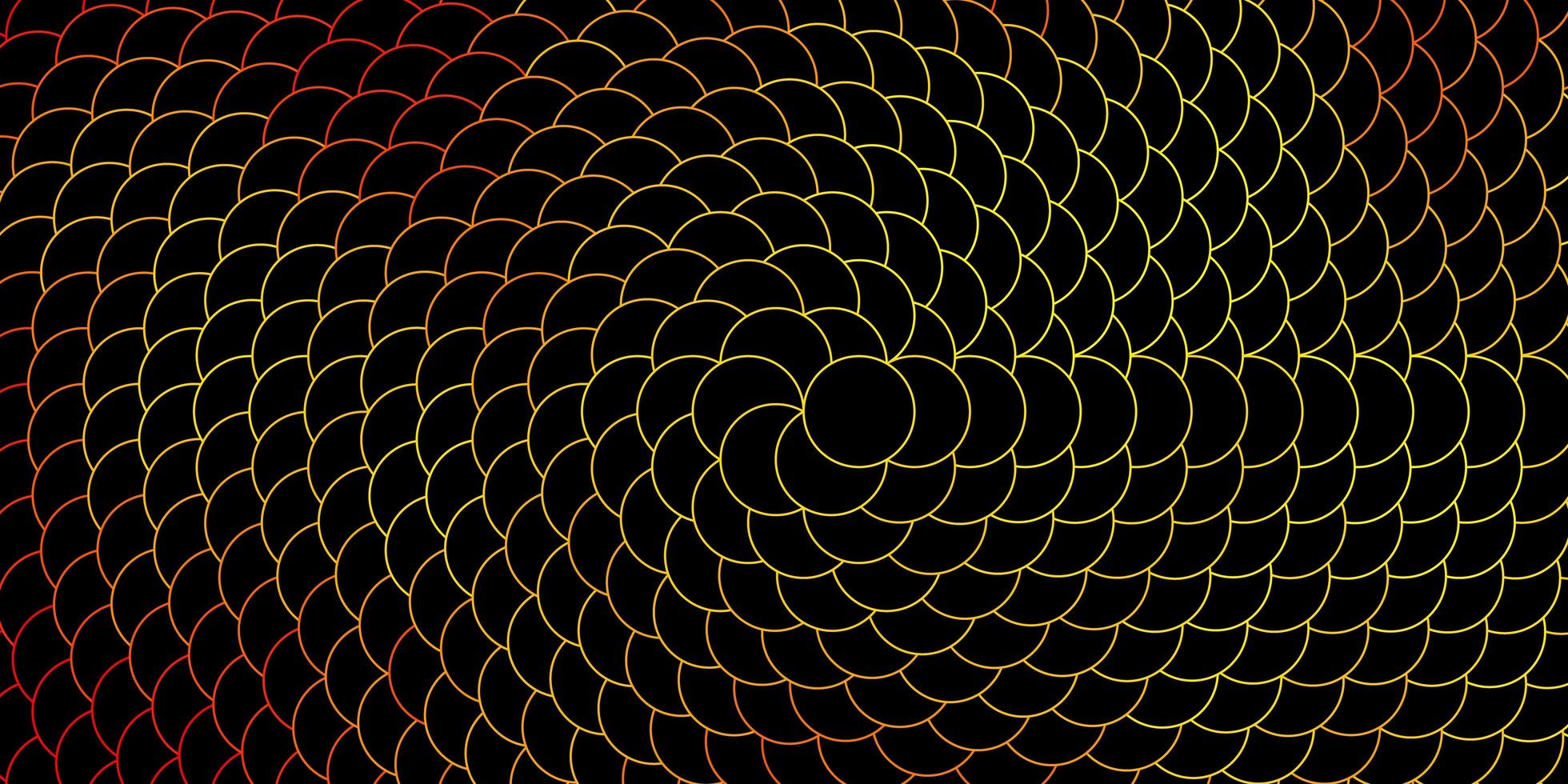 Fondo de vector naranja oscuro con círculos.