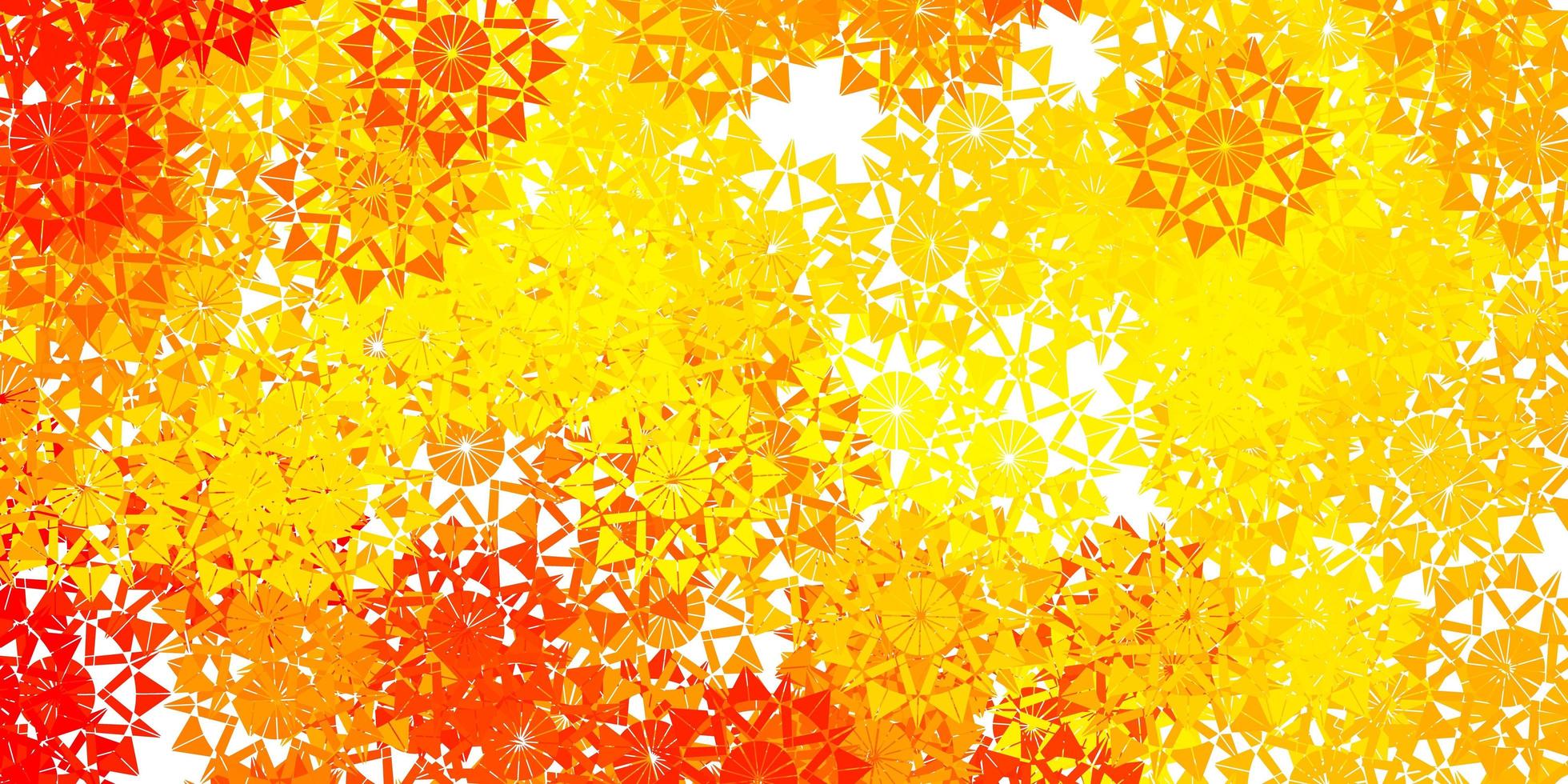 Light Yellow vector layout with beautiful snowflakes.