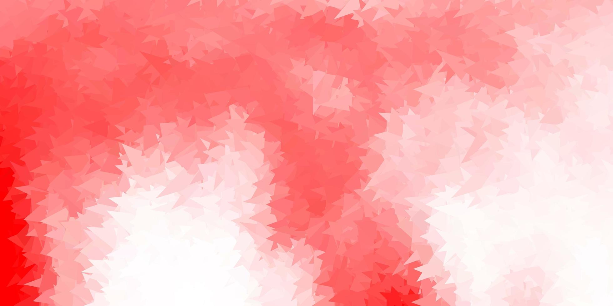Light red vector triangle mosaic backdrop.