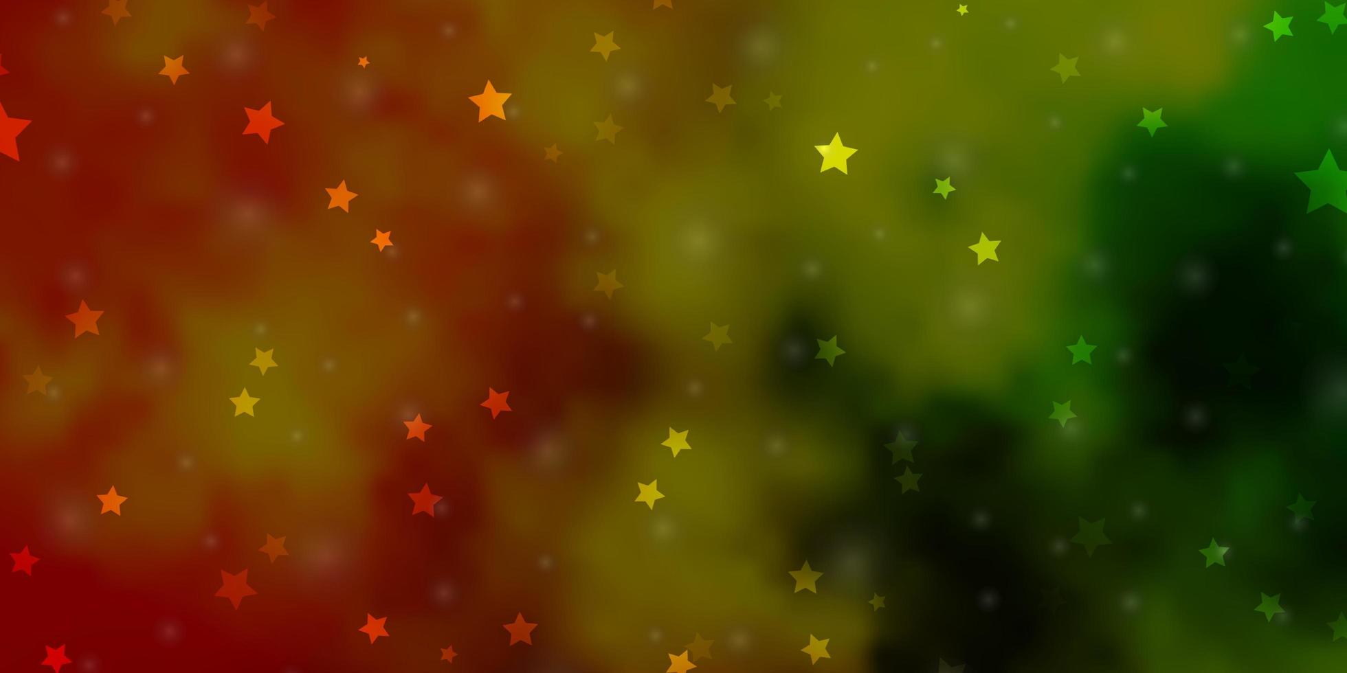 Light Green, Yellow vector layout with bright stars.