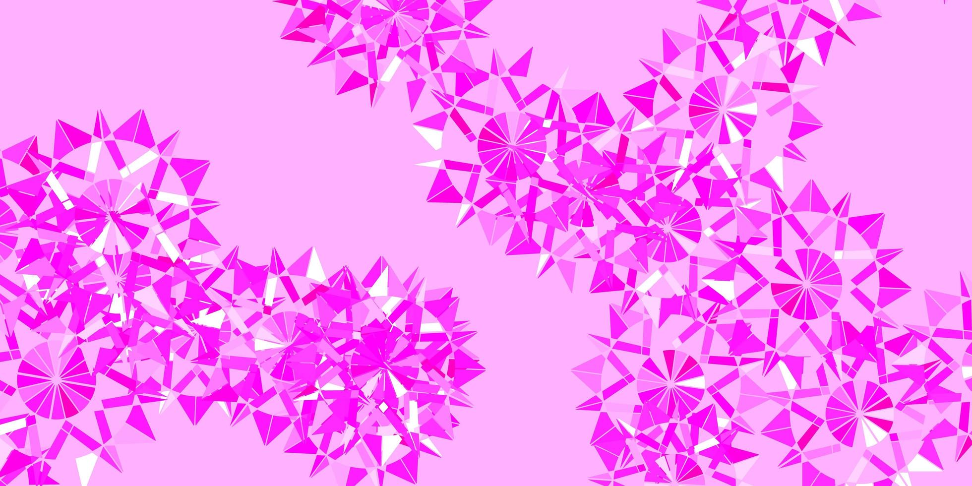 Light Pink vector layout with beautiful snowflakes.