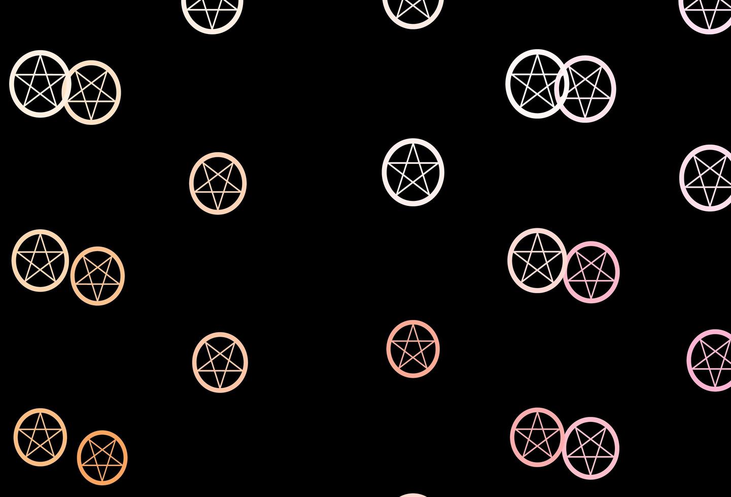 Dark Pink vector background with occult symbols.