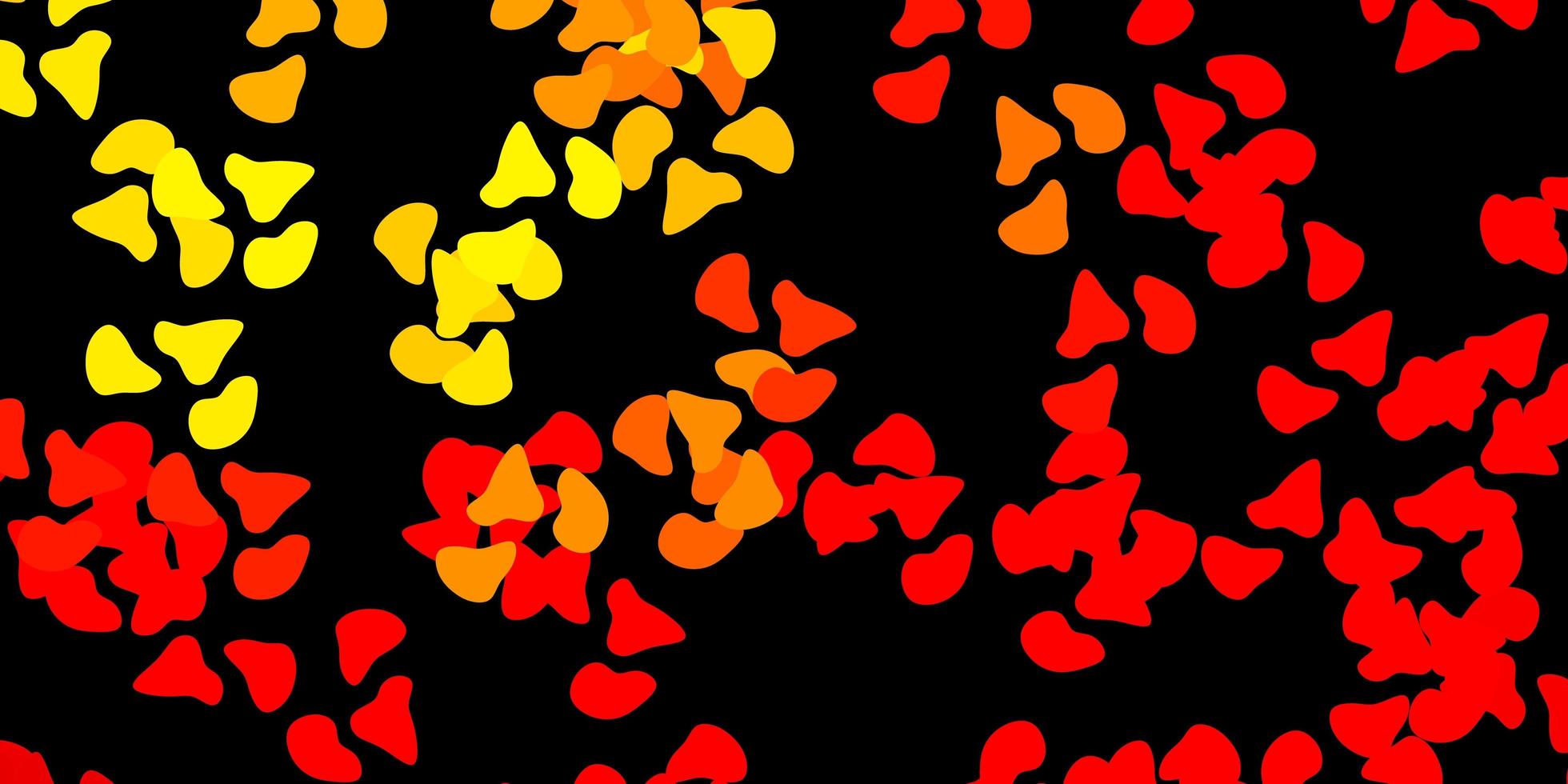 Dark red, yellow vector background with random forms.