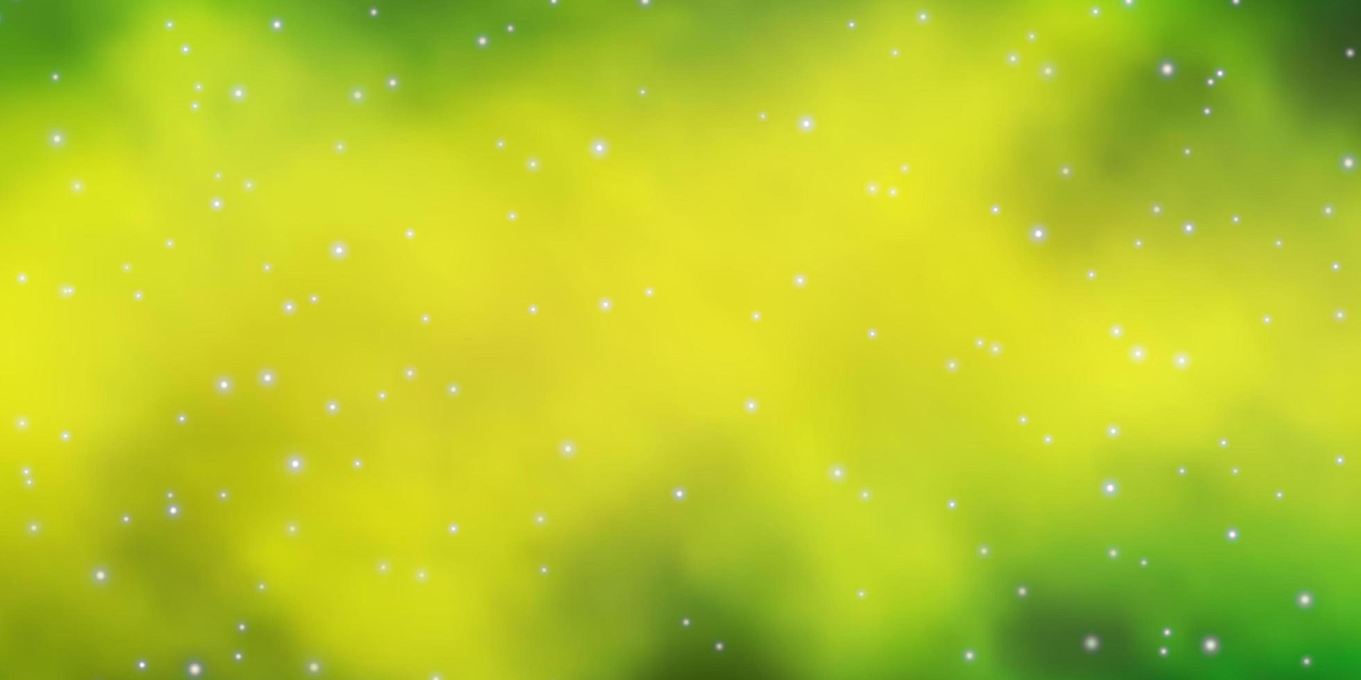 Light Green, Yellow vector layout with bright stars.