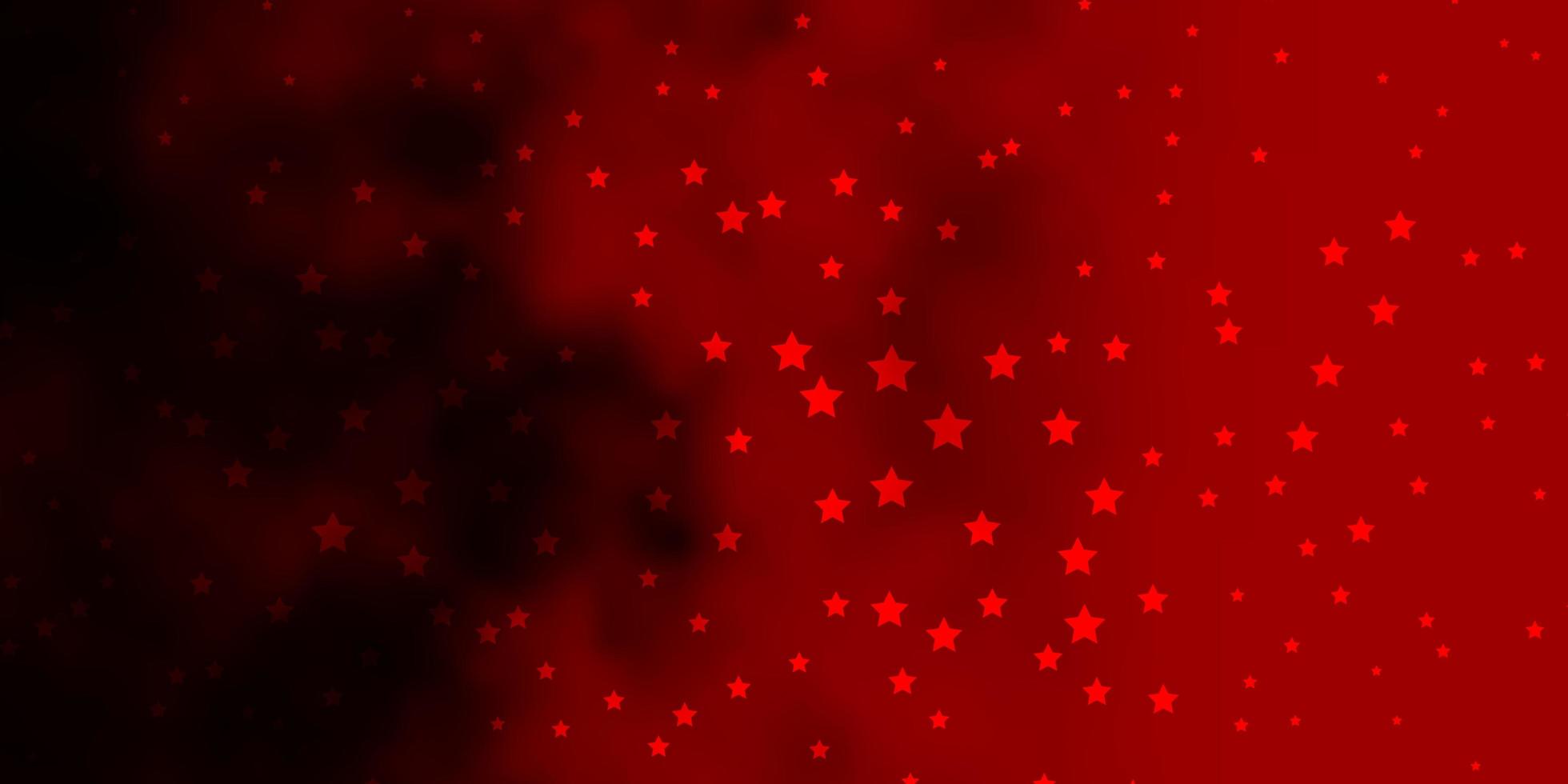 Dark Red vector texture with beautiful stars