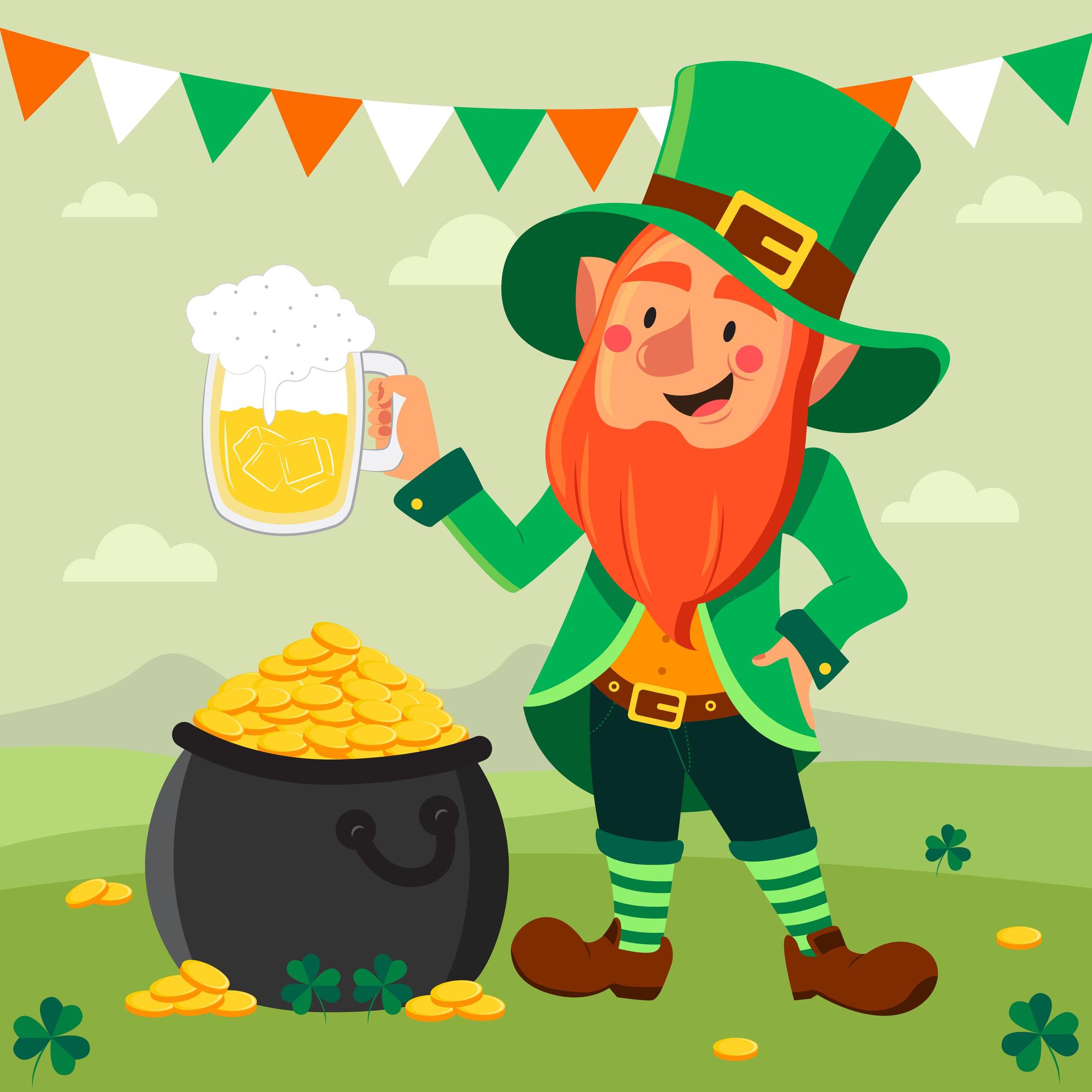 Leprechaun Celebrating Saint Patrick's Day 1876356 Vector Art at Vecteezy