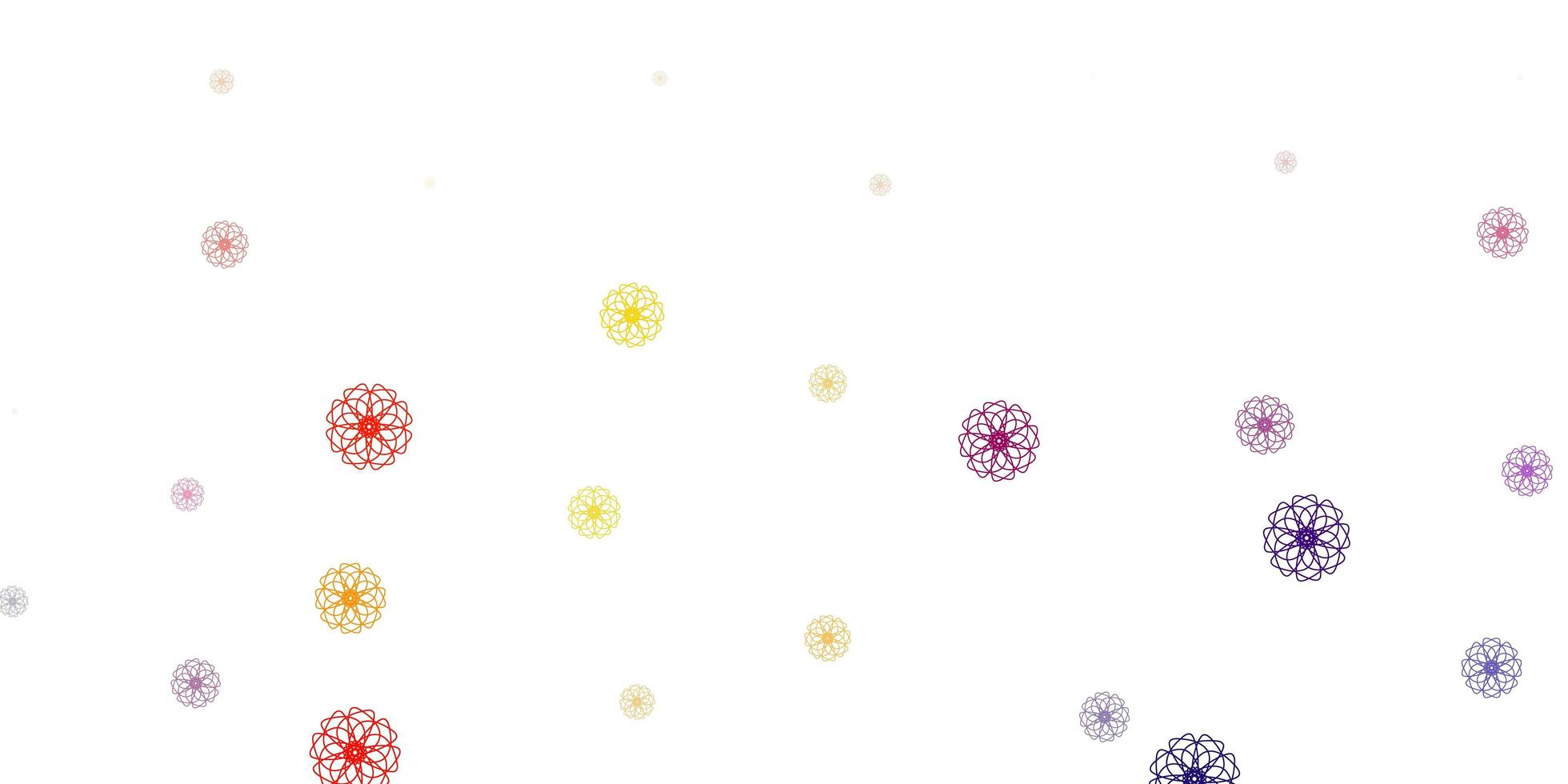 Light pink, yellow vector natural artwork with flowers.