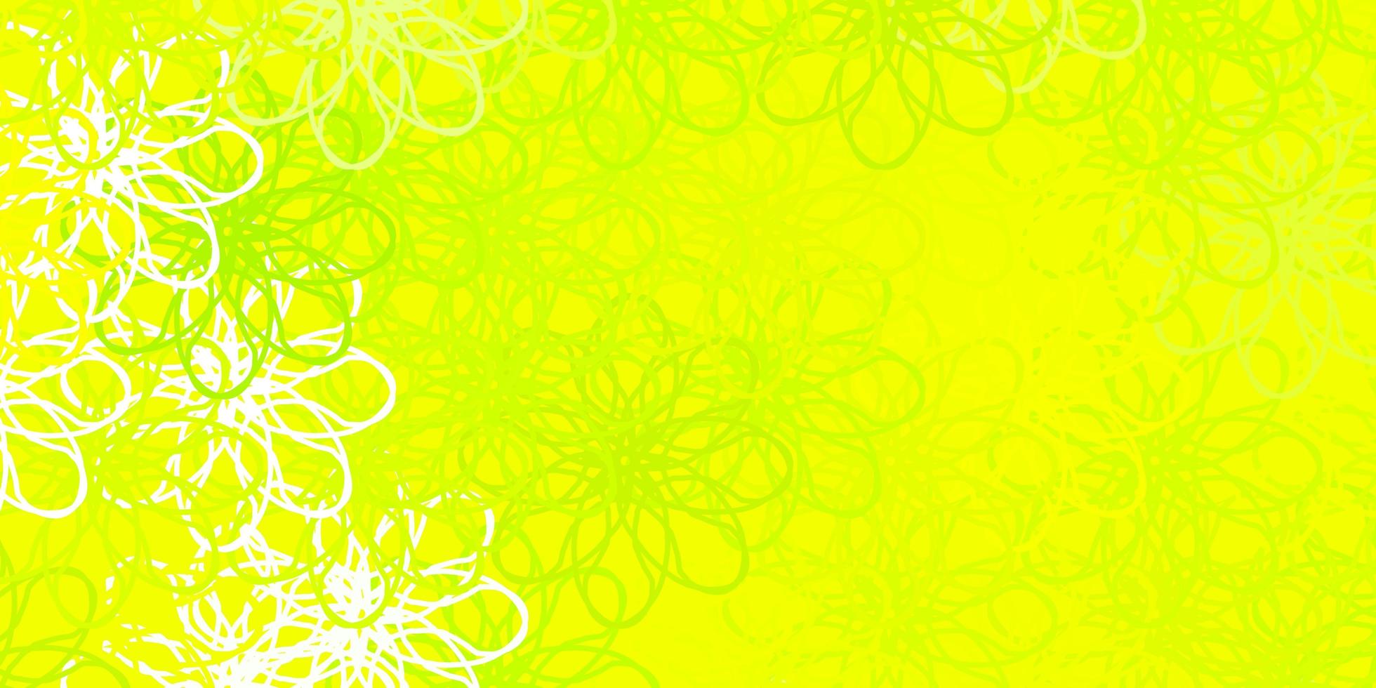 Light Green, Yellow vector background with curves.