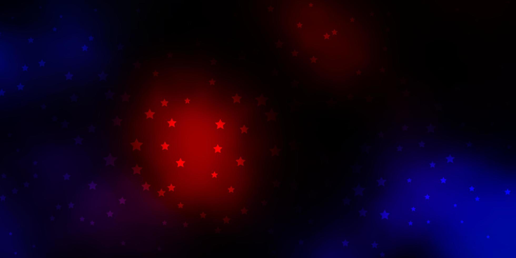 Dark Red vector background with small and big stars