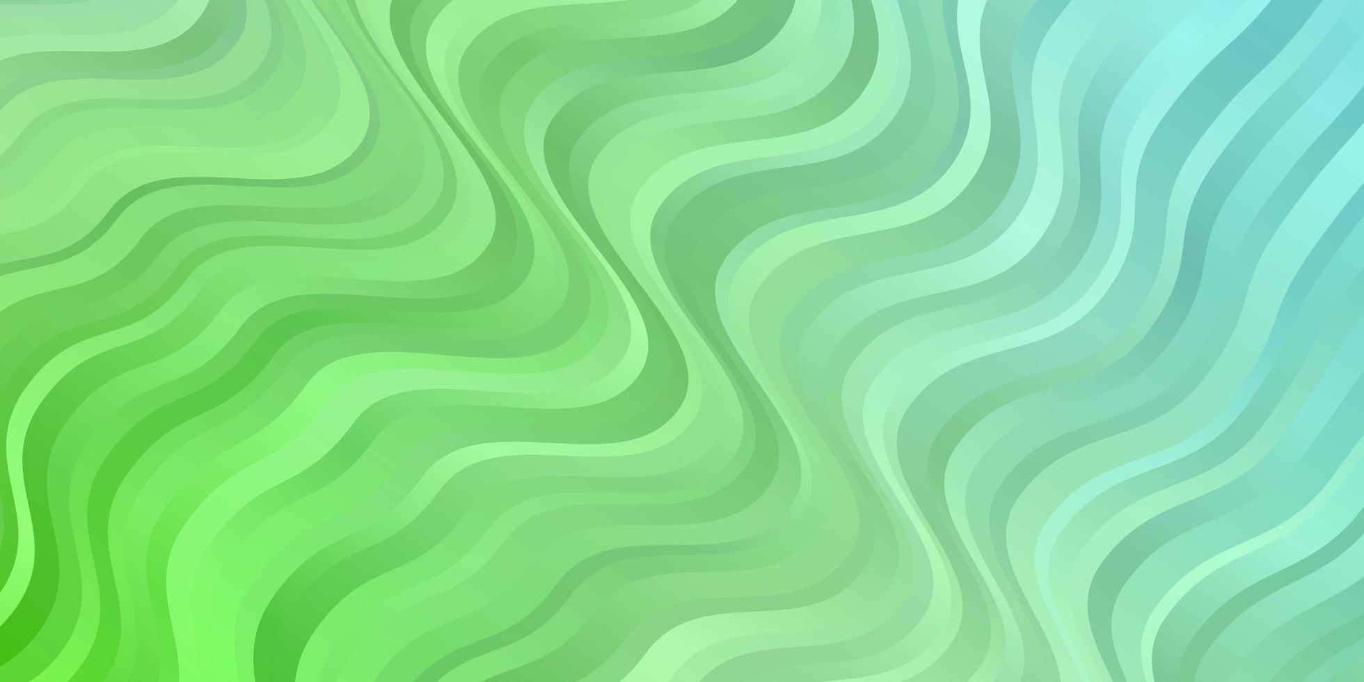 Light Green vector background with bent lines.