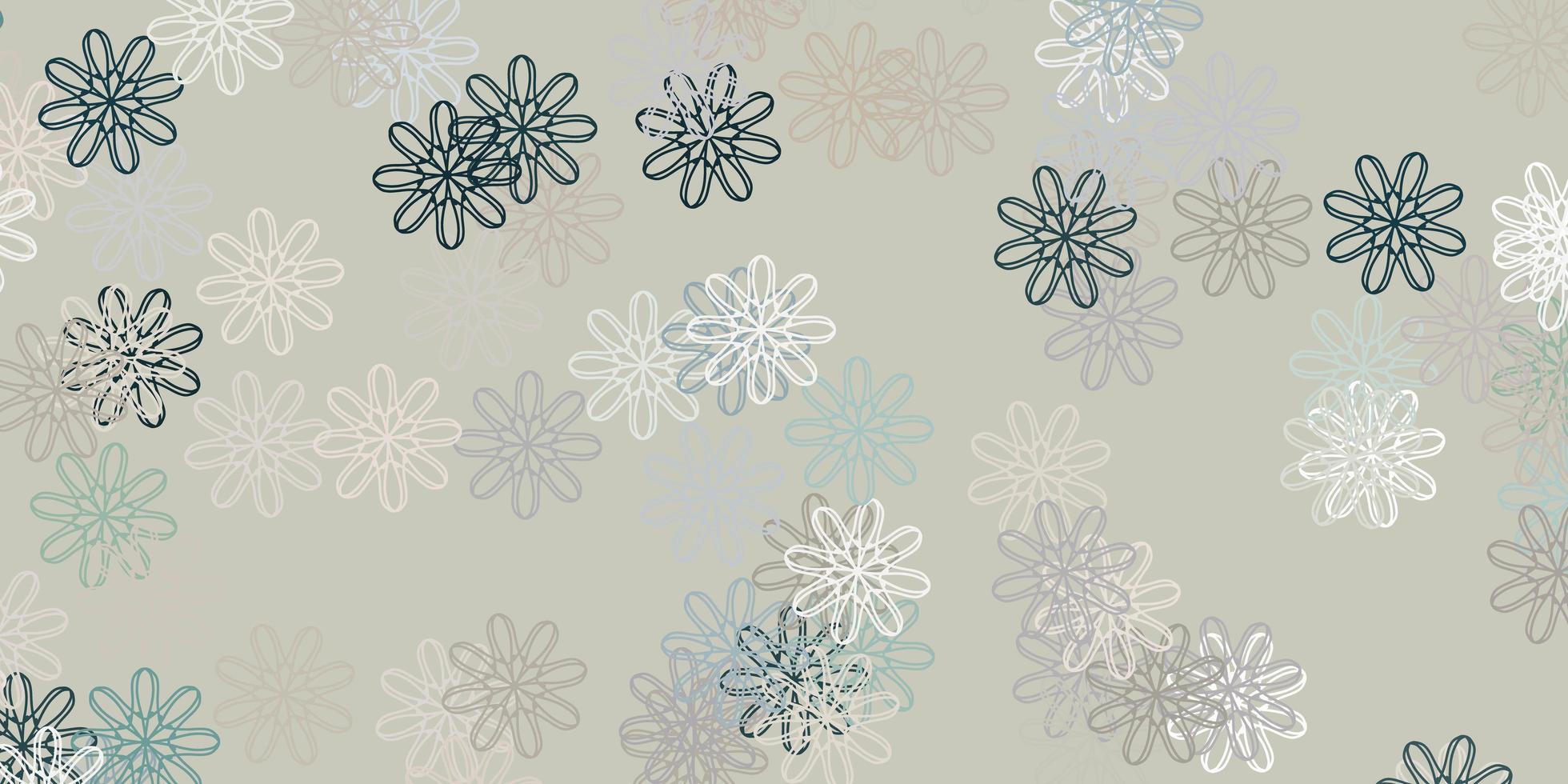 textura de doodle de vector gris claro con flores.