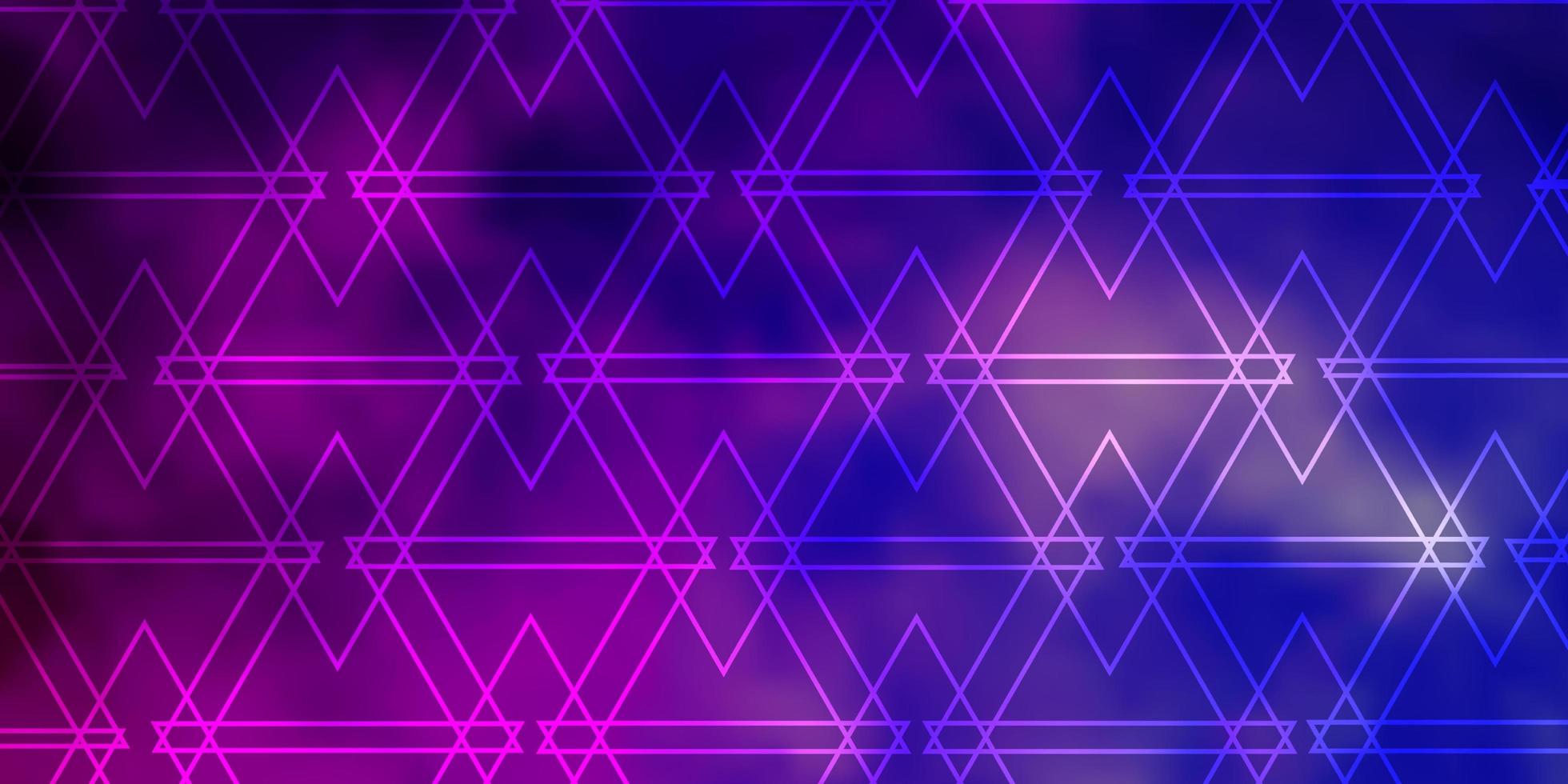 textura de vector violeta claro, rosa con estilo triangular.