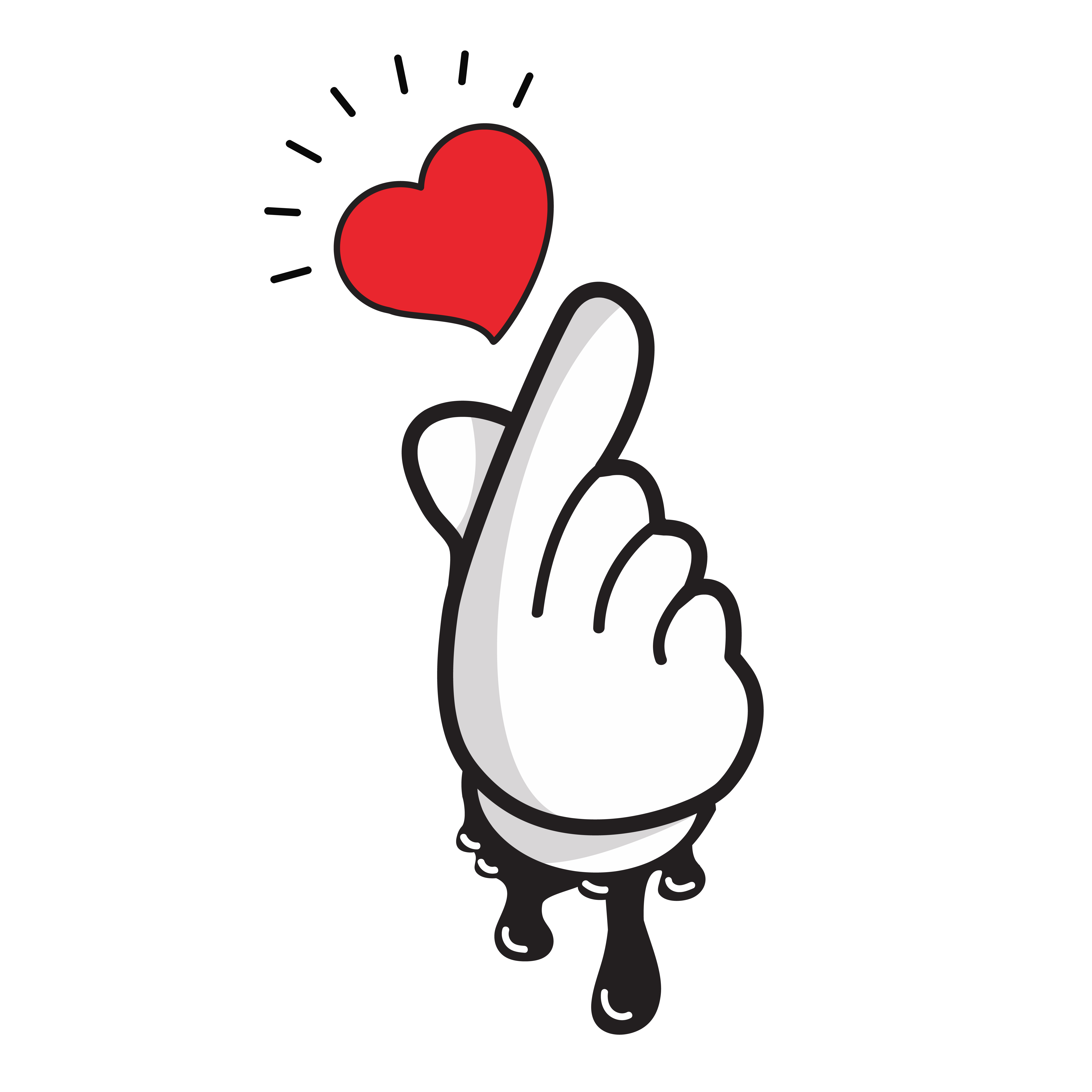 Cartoon Hand Doing A Mini Heart Symbol Vector Art At Vecteezy
