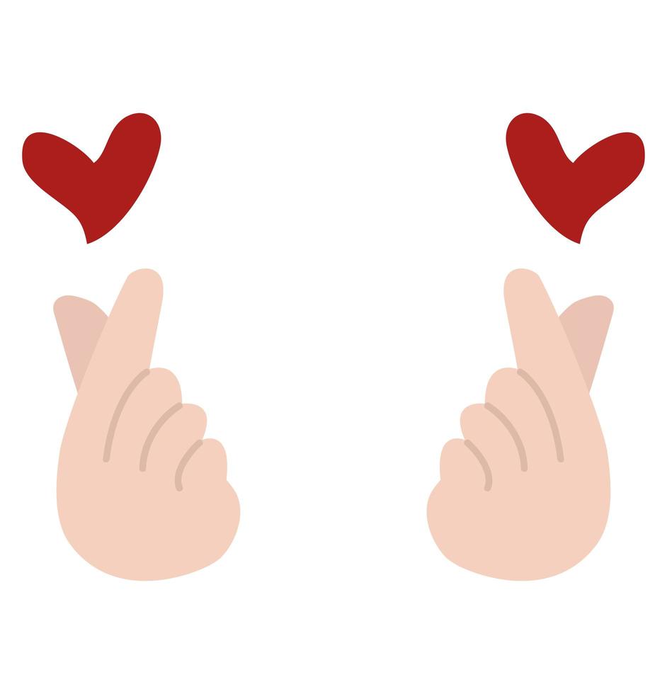 Hands making a mini heart symbol vector
