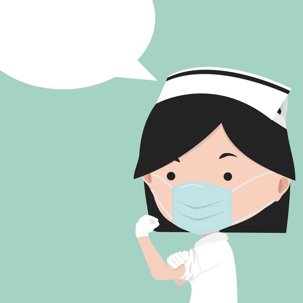 We can do it nurse with blank speech bubble for medical care banner vector