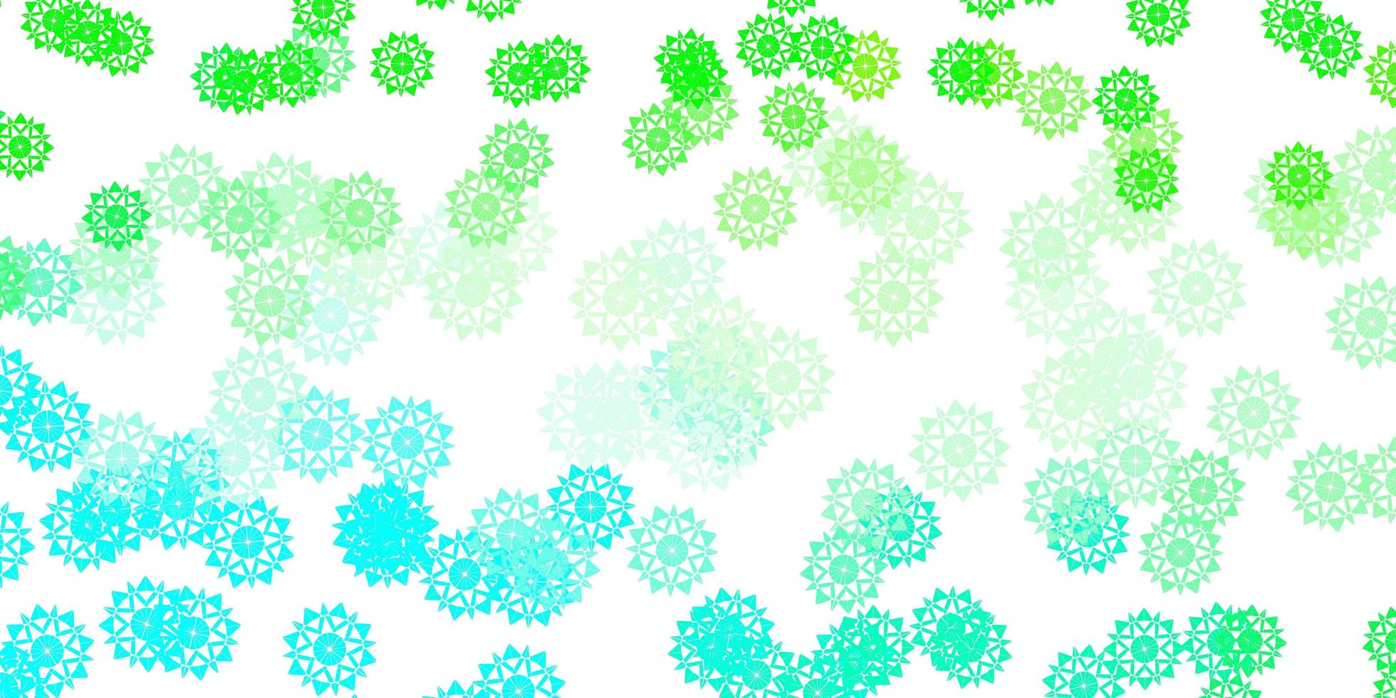 Light Green vector layout with beautiful snowflakes.