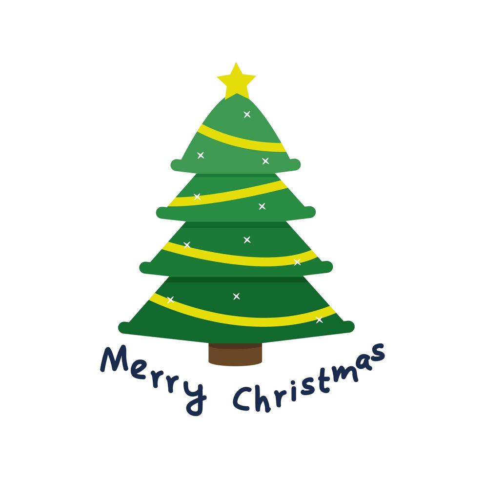 vector de diseño plano de árbol de navidad