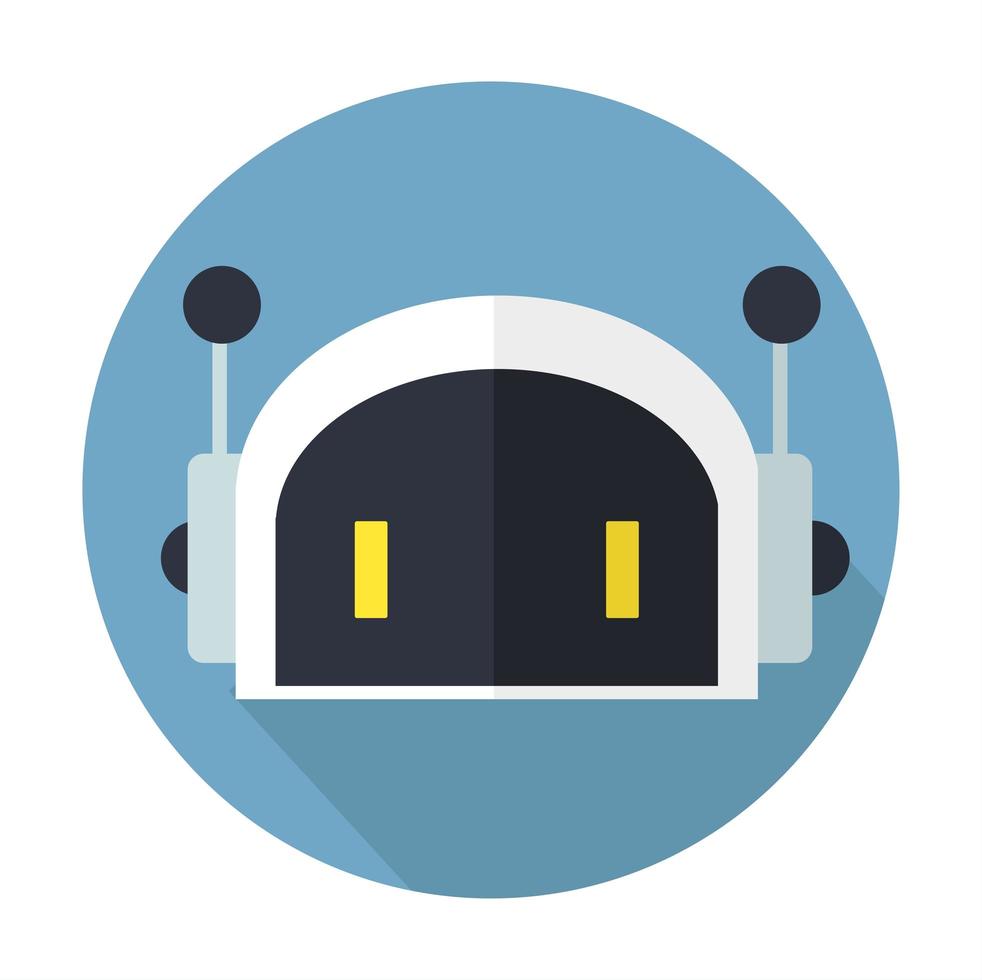 Cute robot face icon vector