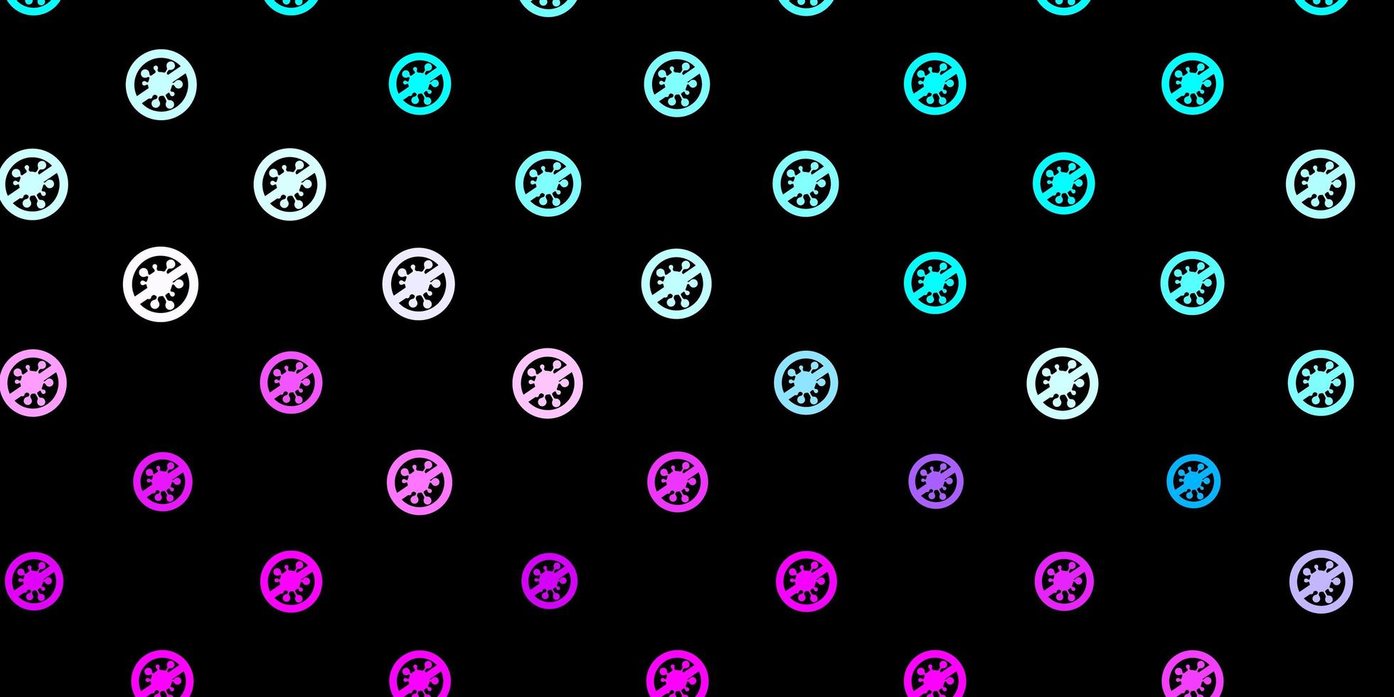 Dark Pink, Blue vector pattern with coronavirus elements.