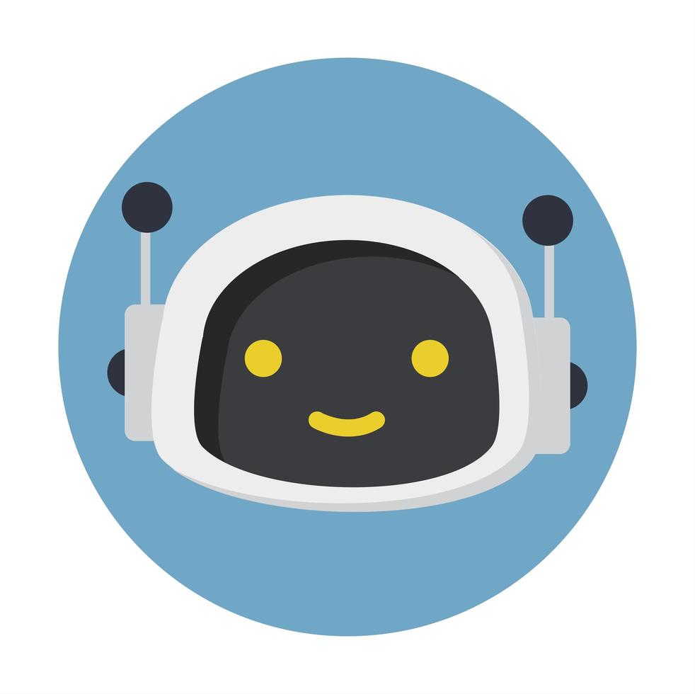 lindo icono de cara de robot vector