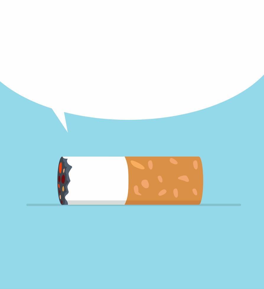 Cigarette butt with blank speech bubble vector