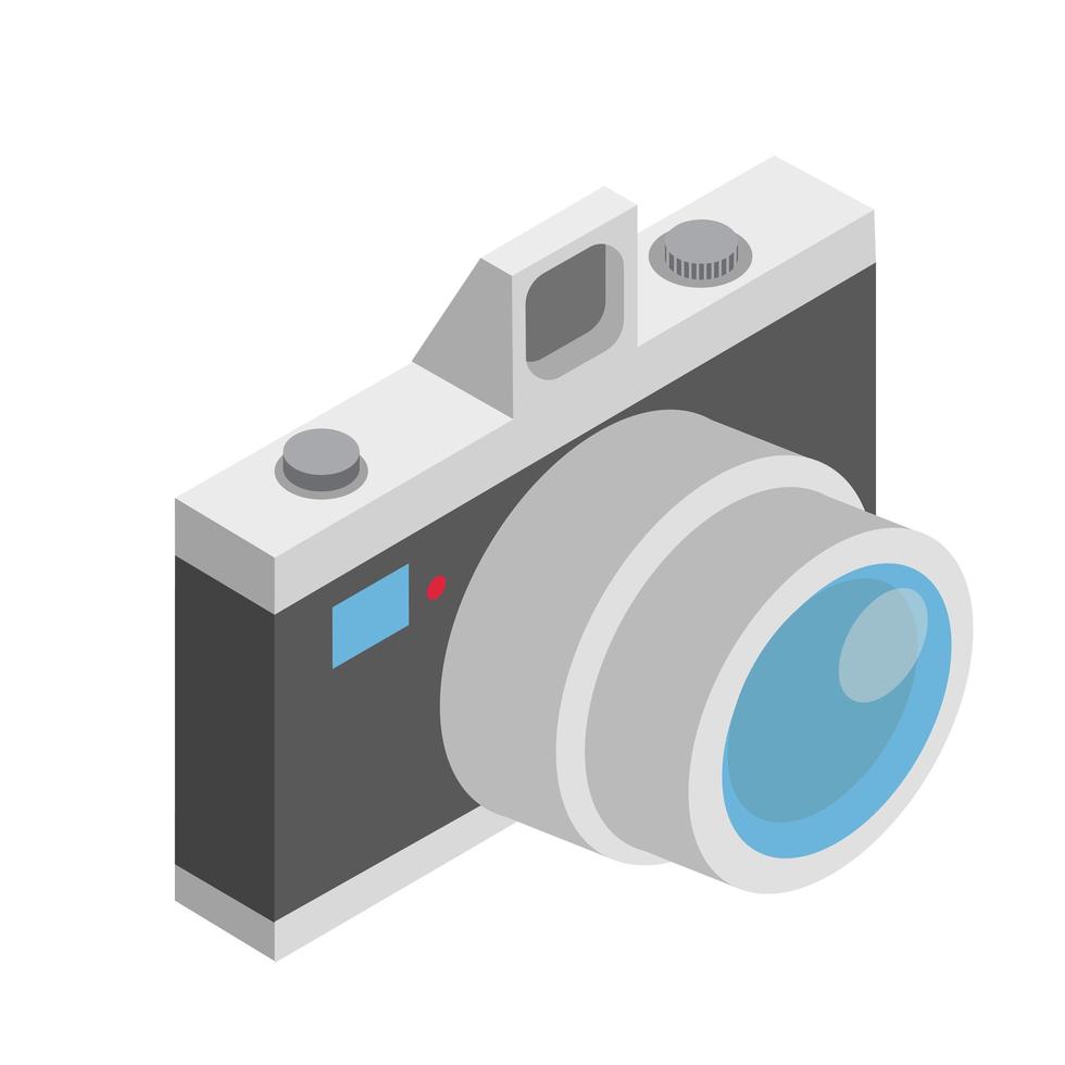 Isometric 3d style vintage camera icon vector