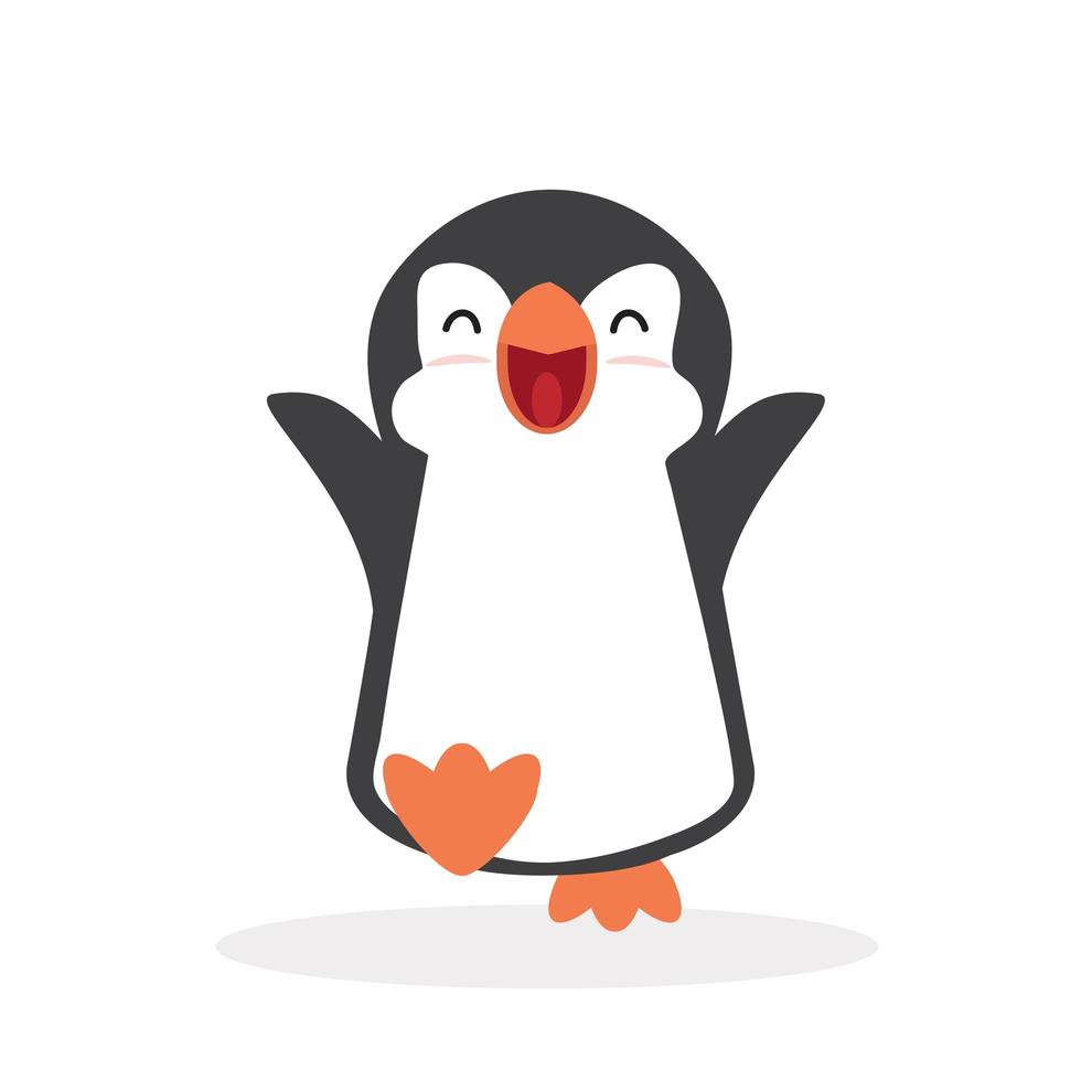 Cute cartoon happy penguin vector