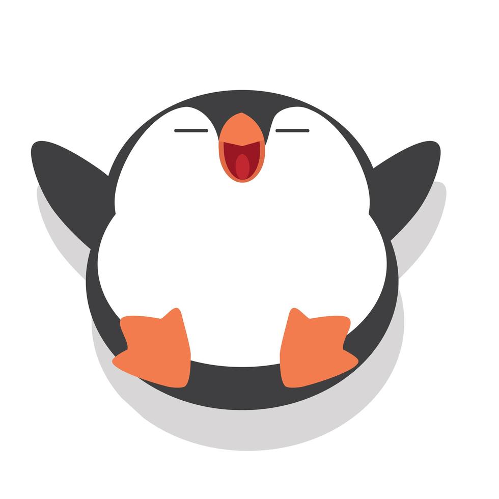 lindo pingüino acostado vector