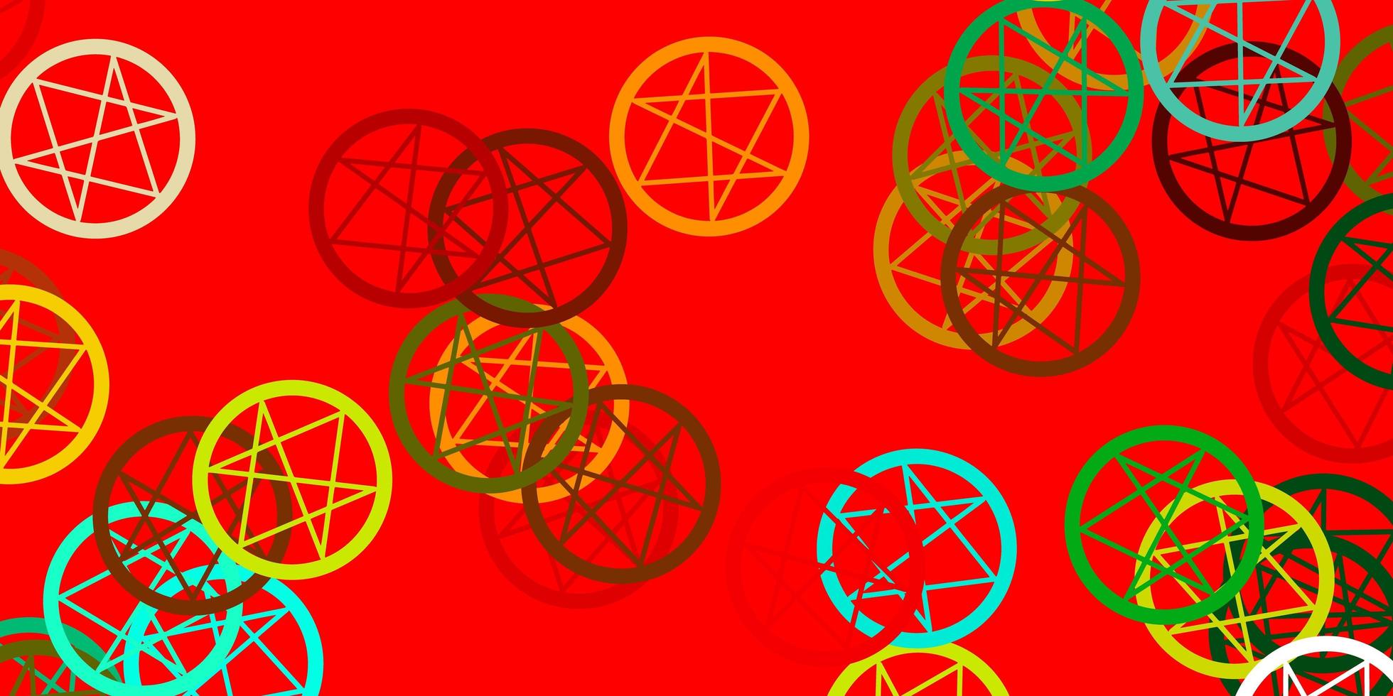 Light Multicolor vector template with esoteric signs.