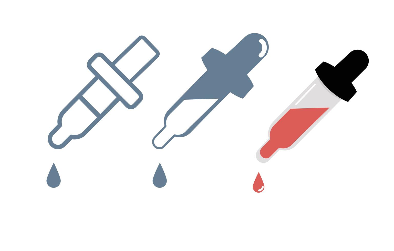 Medicine dropper icon set vector