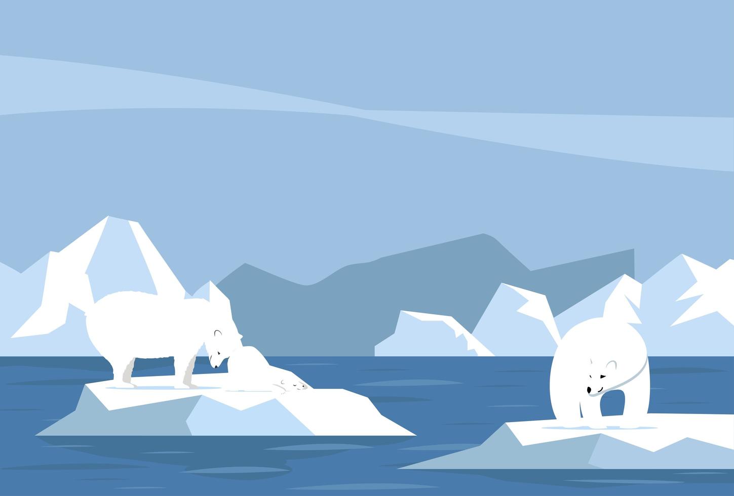 Polar bear and cub vector