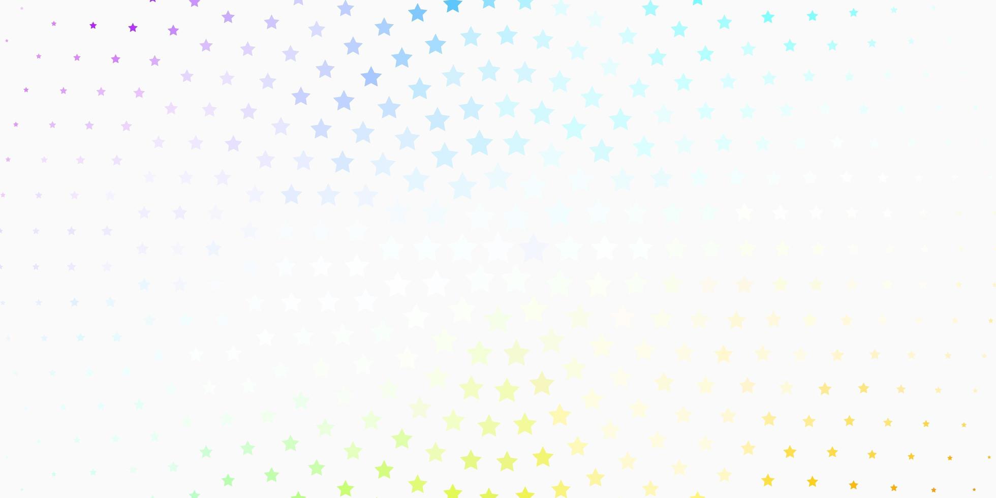 Light Multicolor vector background with small and big stars.