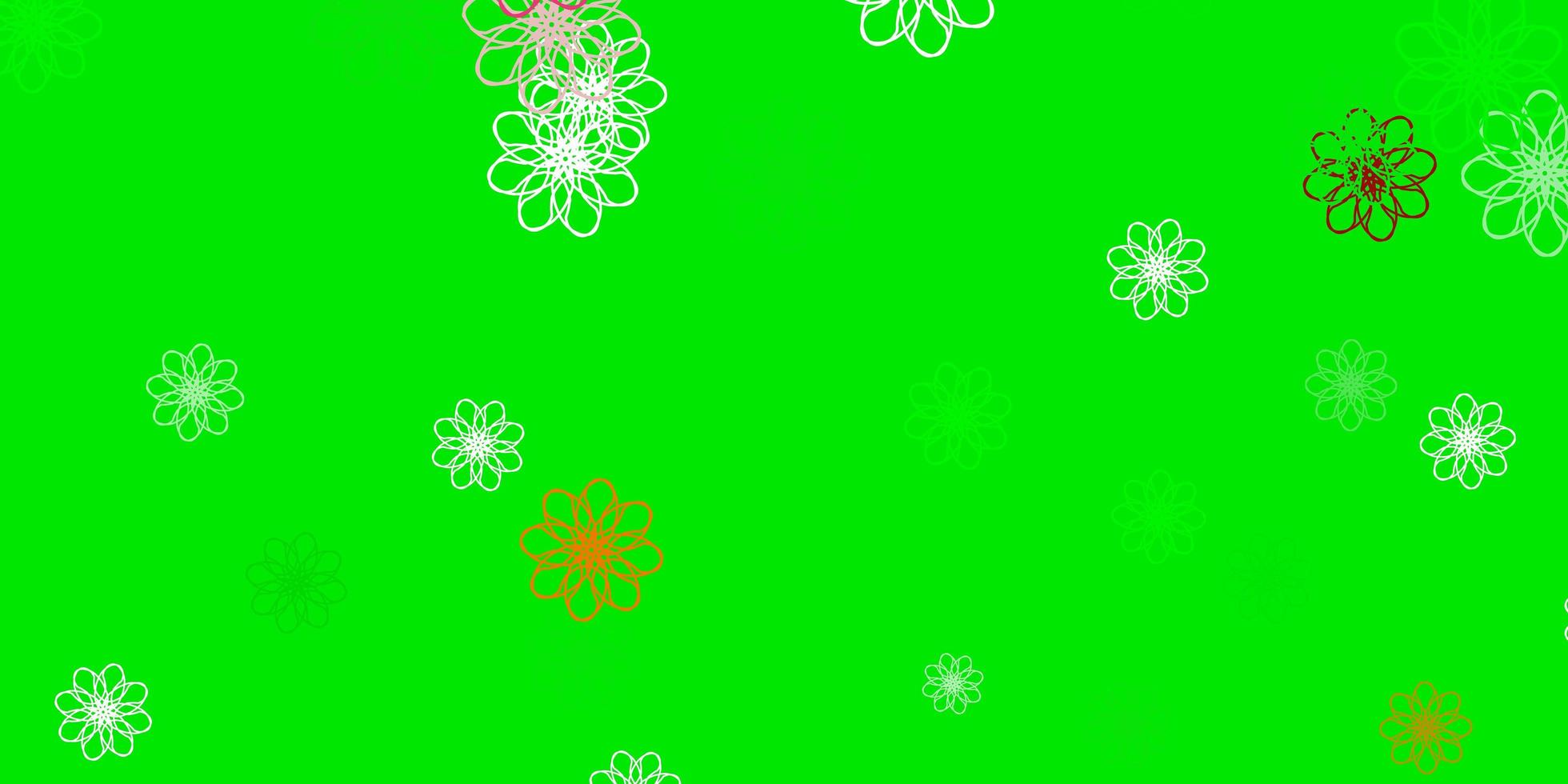 Light Green, Red vector natural artwork with flowers.