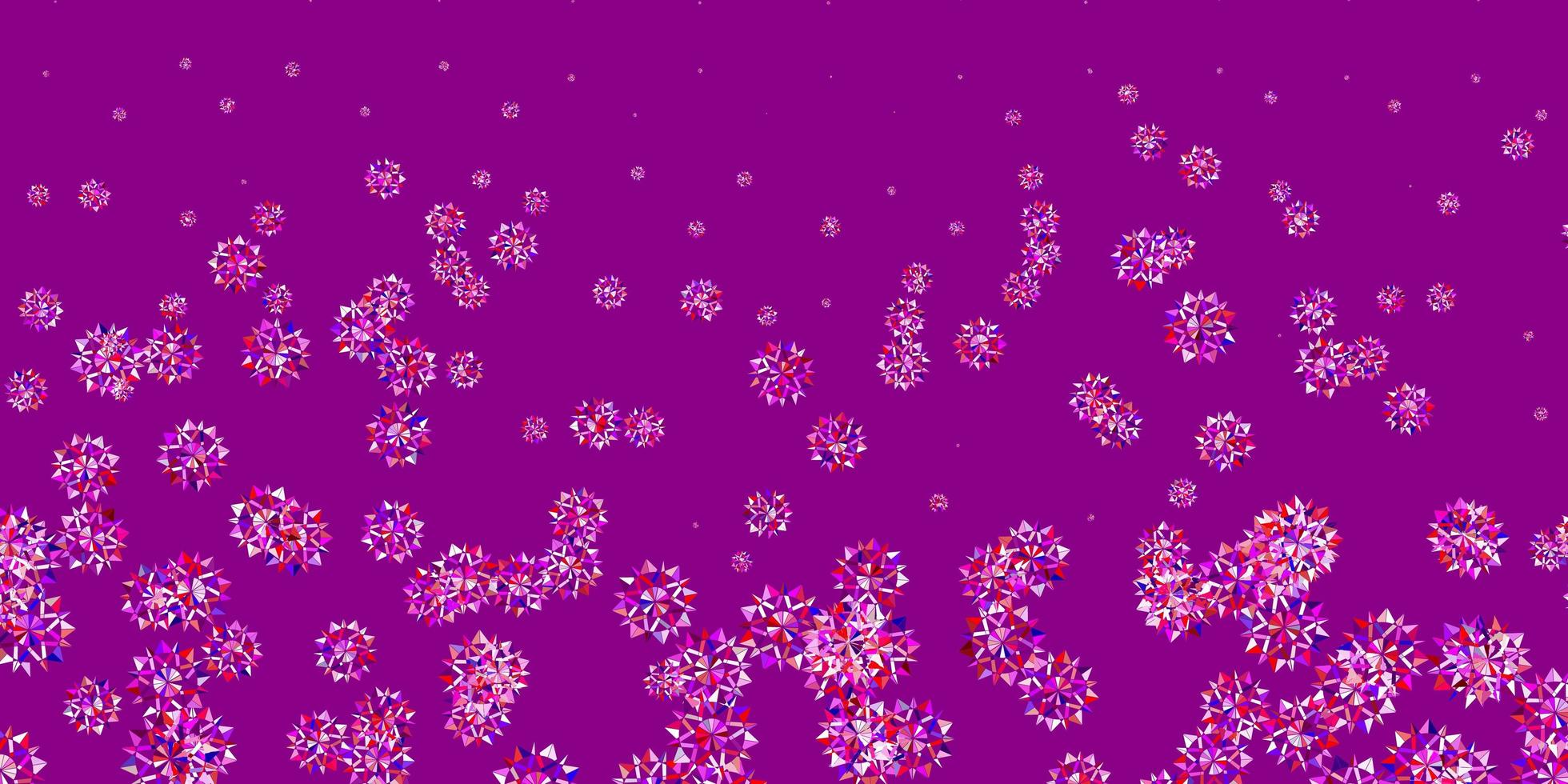 Light pink, red vector pattern with colored snowflakes.