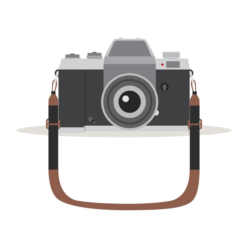 Vintage camera with strap vector