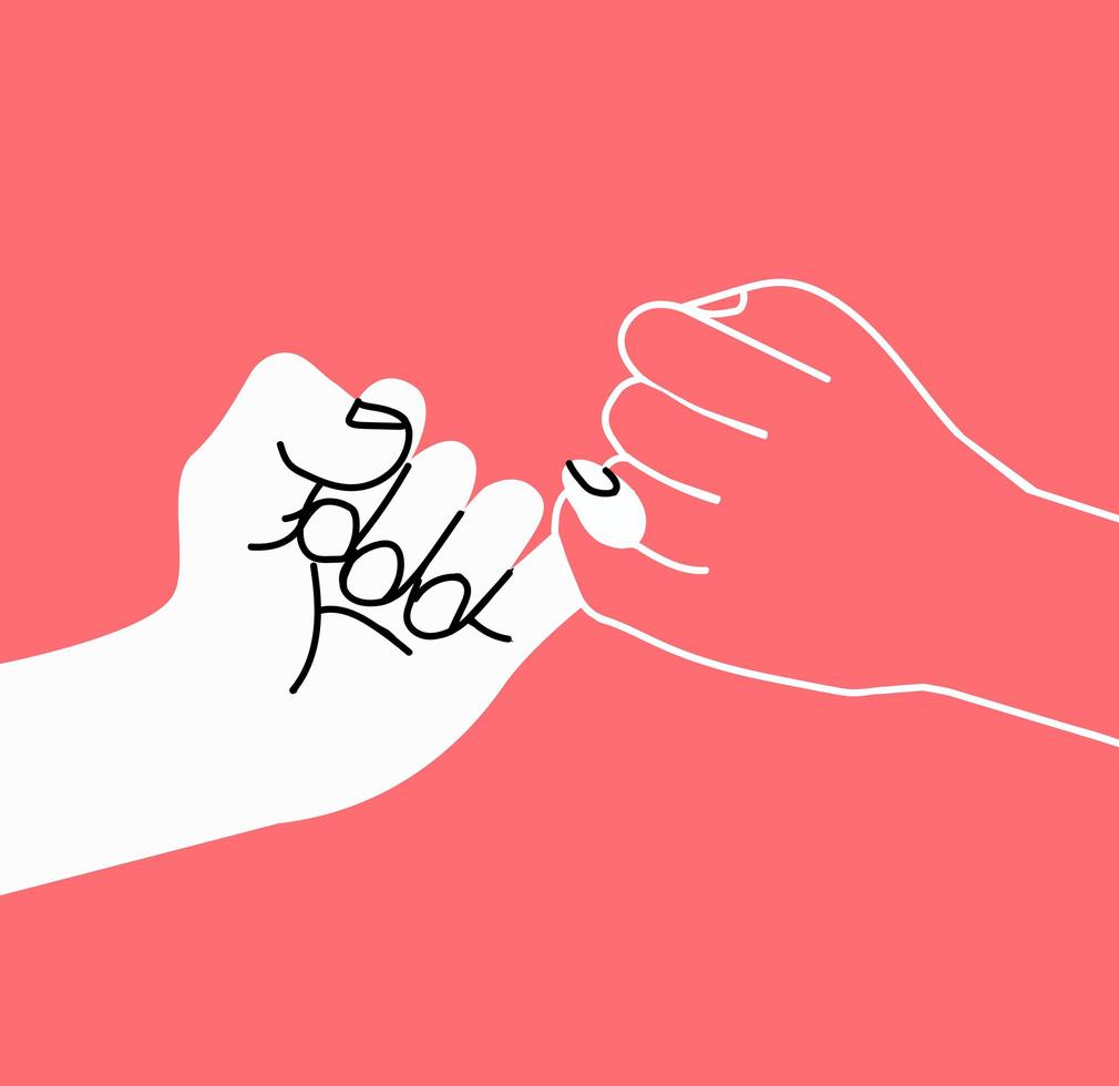 Pinky fingers making a hand gesture of promise vector