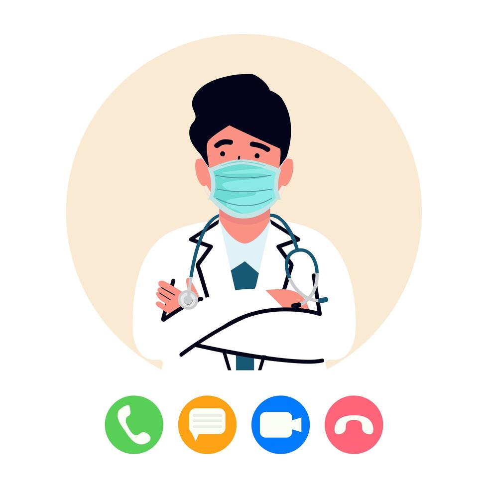 médico en línea, concepto de telemedicina vector