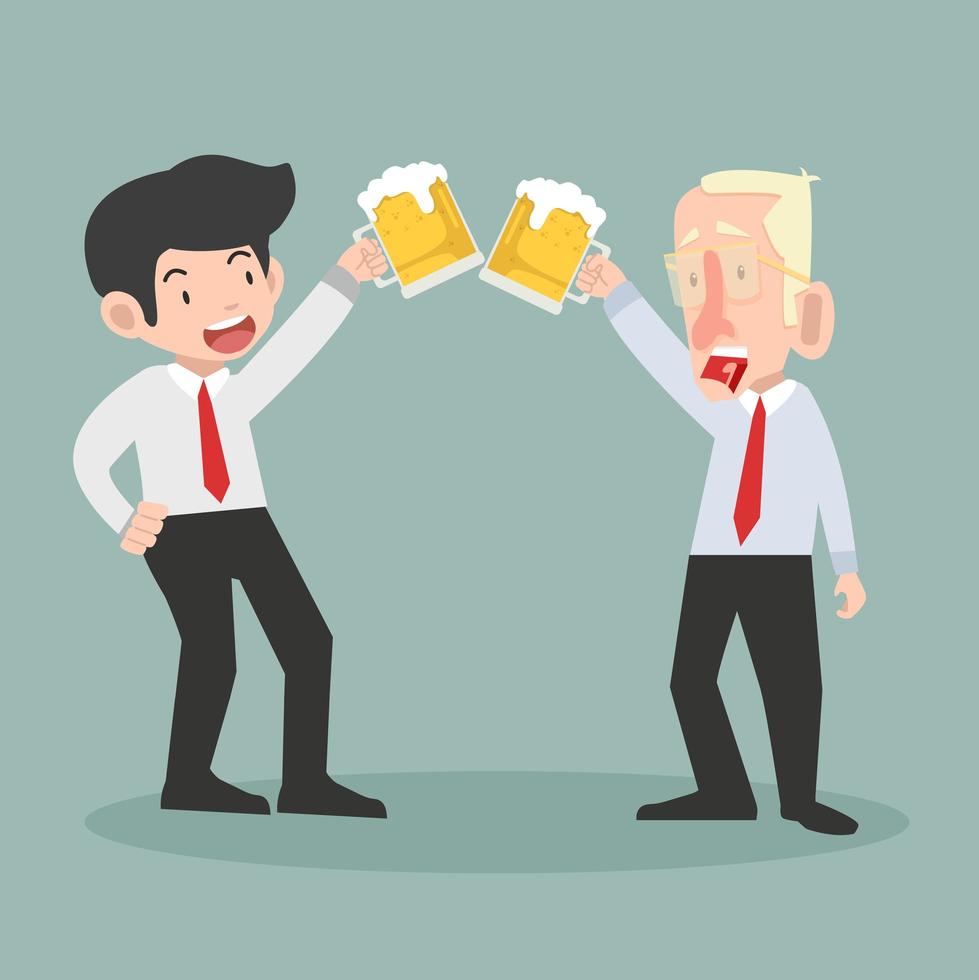 businessmen celebrating with a toast vector